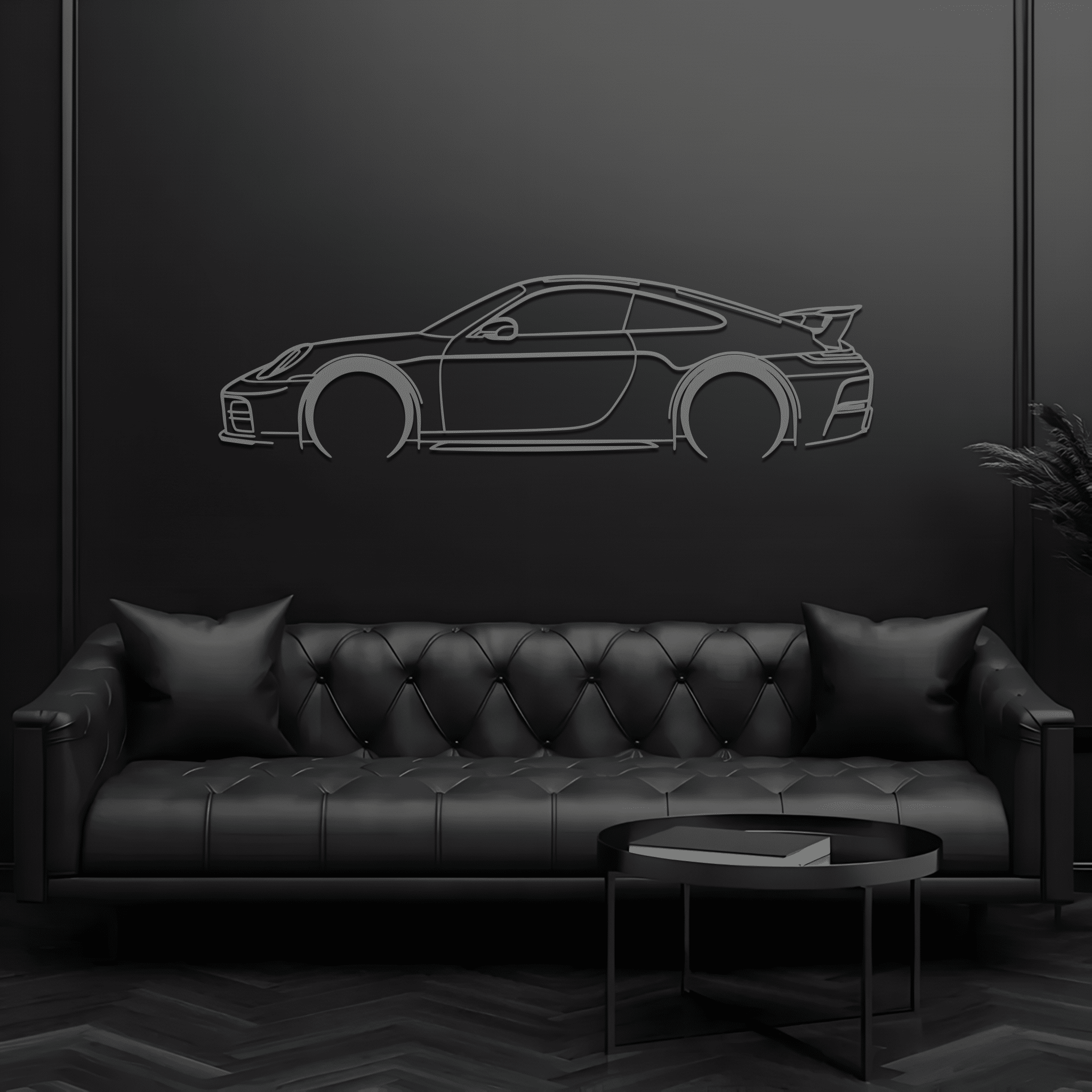 911 (992) Carrera GTS Coupe Silhouette Metal Wall Art - CikosWallArt