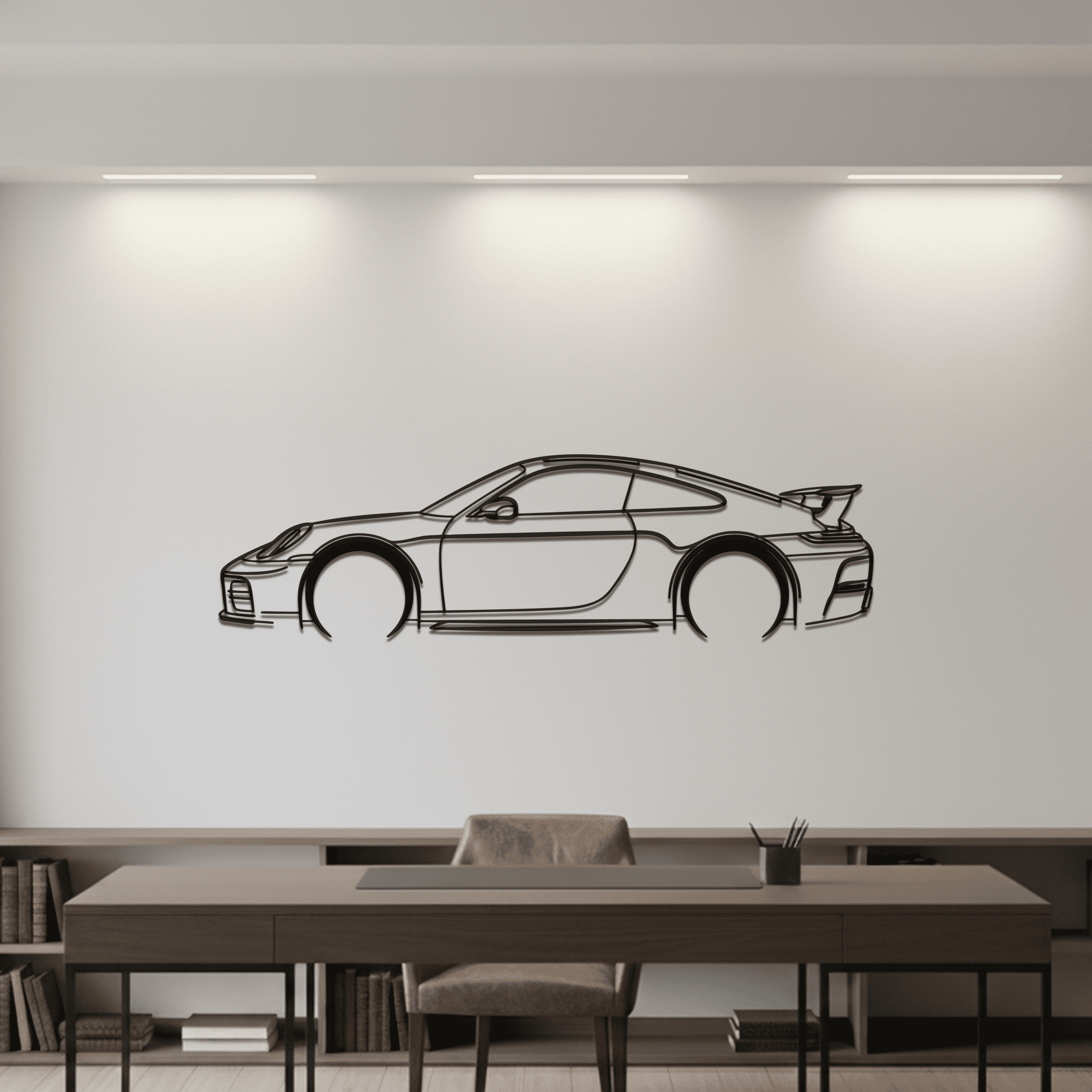 911 (992) Carrera GTS Coupe Silhouette Metal Wall Art - CikosWallArt