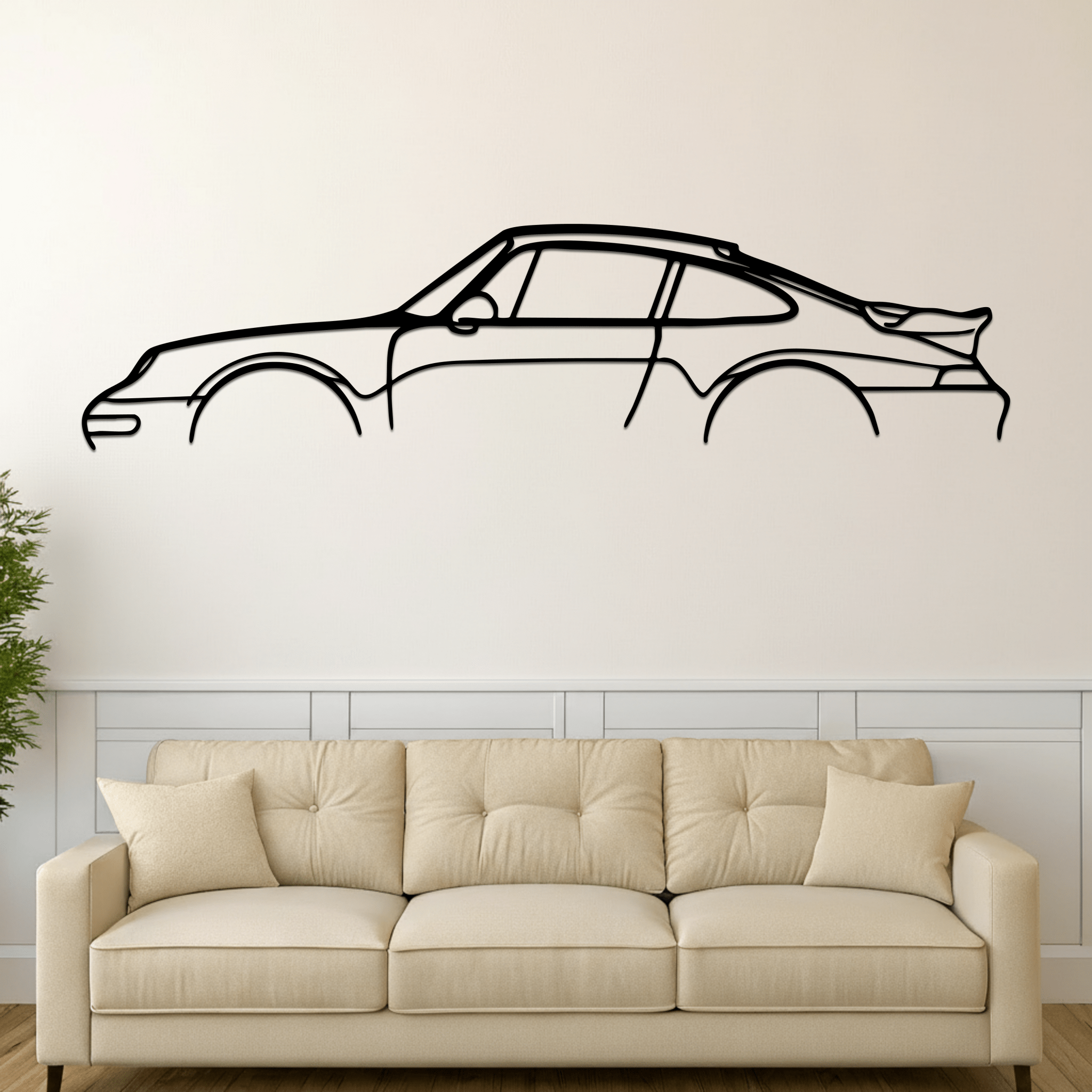 933 Turbo Silhouette Metal Wall Art - CikosWallArt