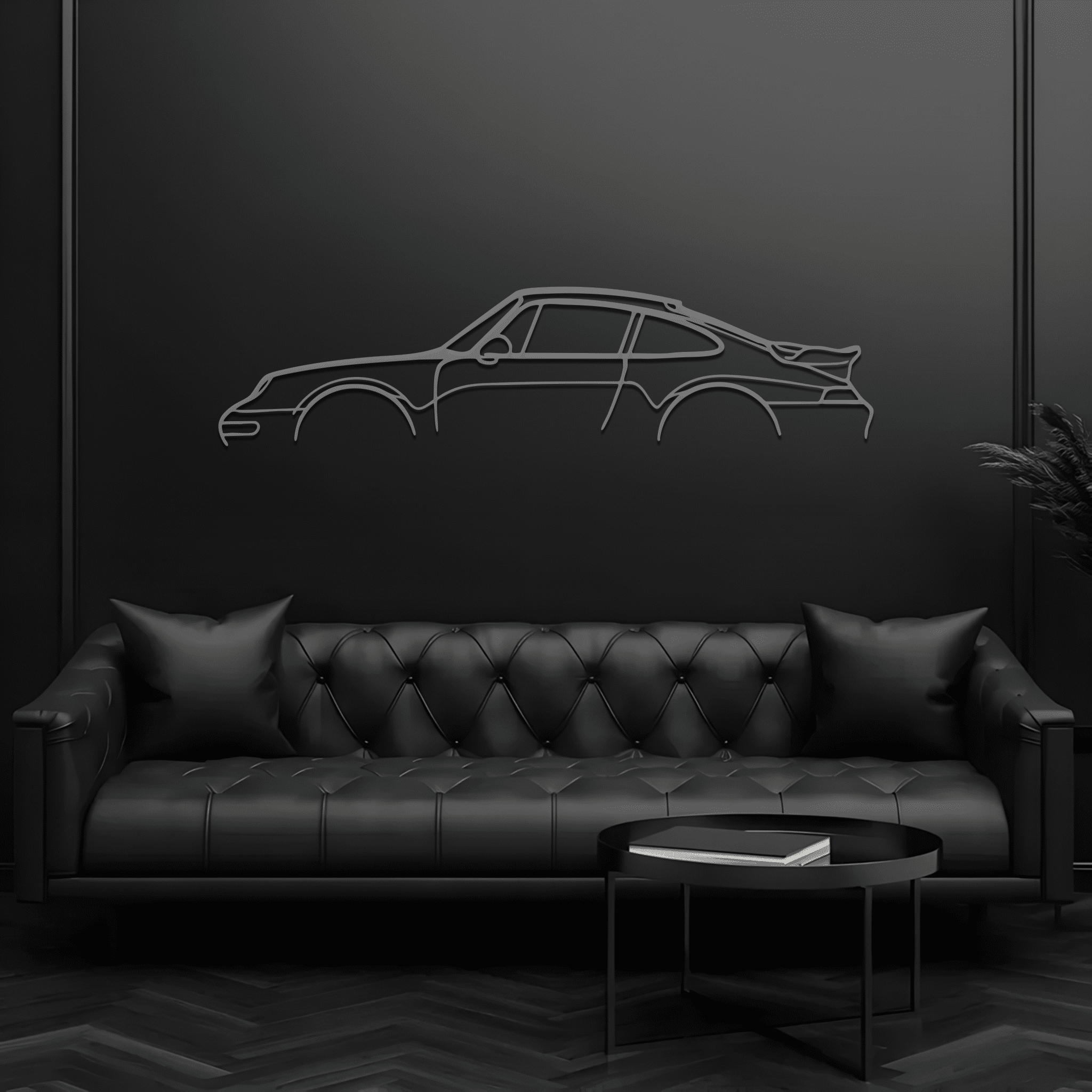 933 Turbo Silhouette Metal Wall Art - CikosWallArt
