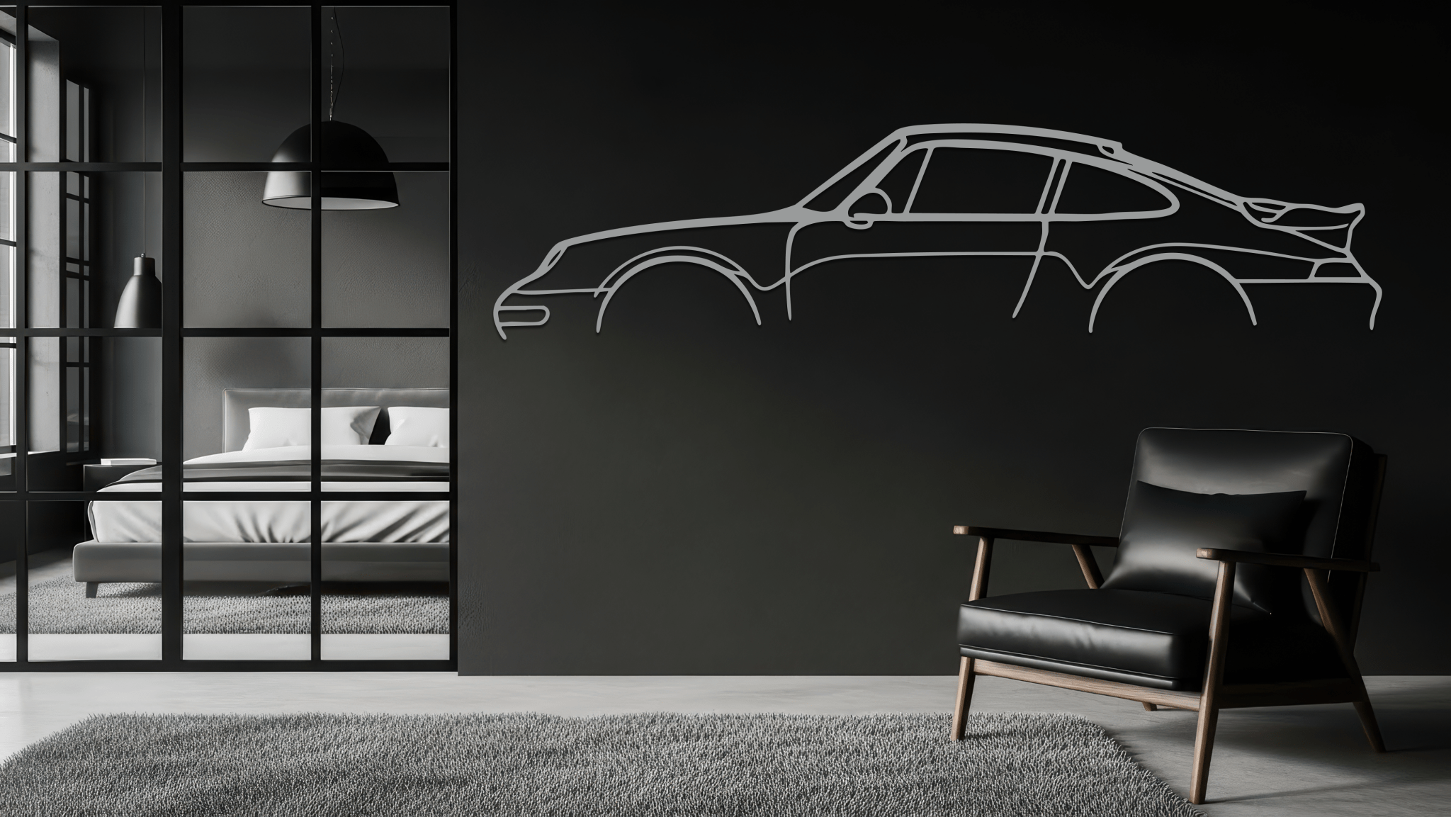 933 Turbo Silhouette Metal Wall Art - CikosWallArt