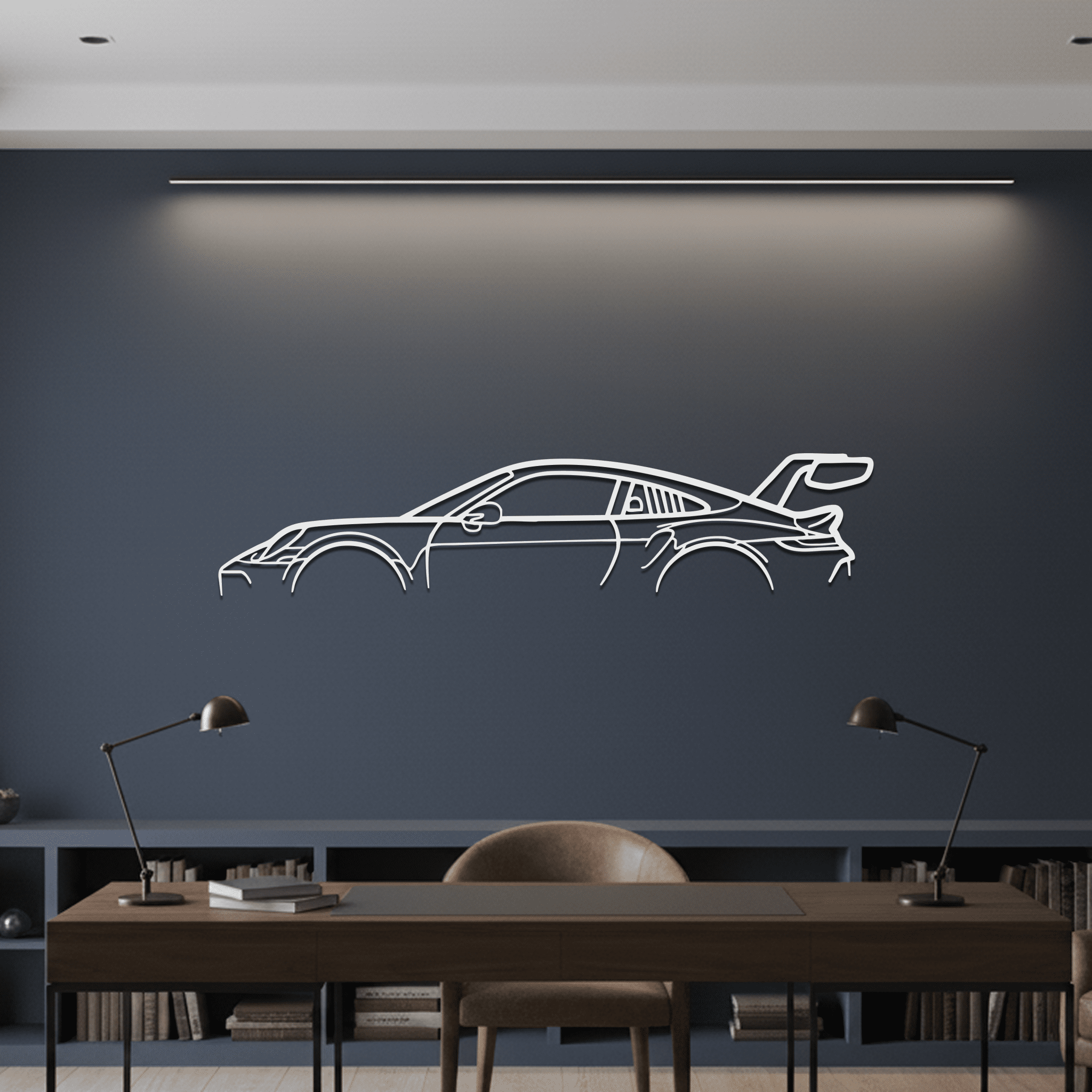 992 GT3 Cup Edition Silhouette Metal Wall Art - CikosWallArt