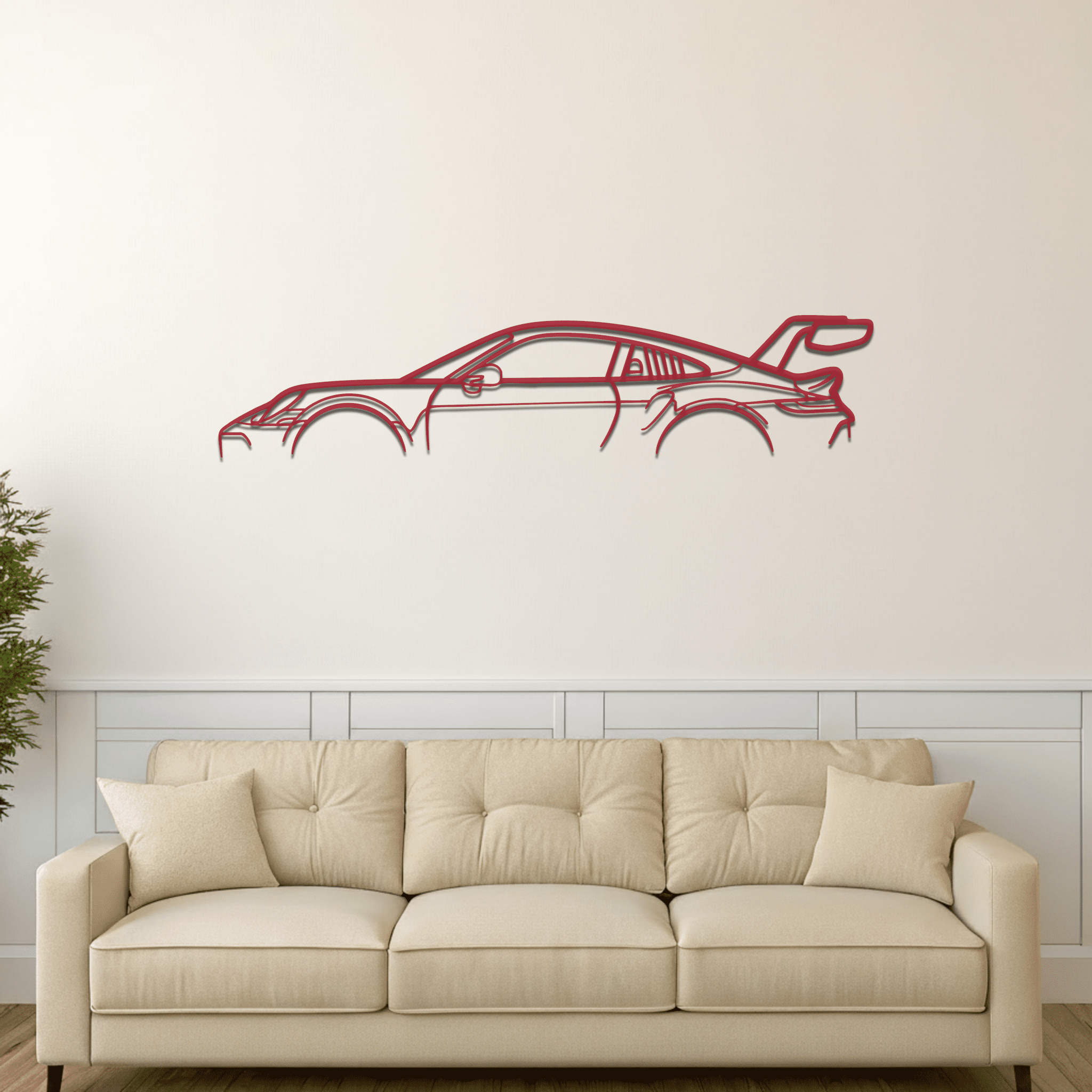 992 GT3 Cup Edition Silhouette Metal Wall Art - CikosWallArt