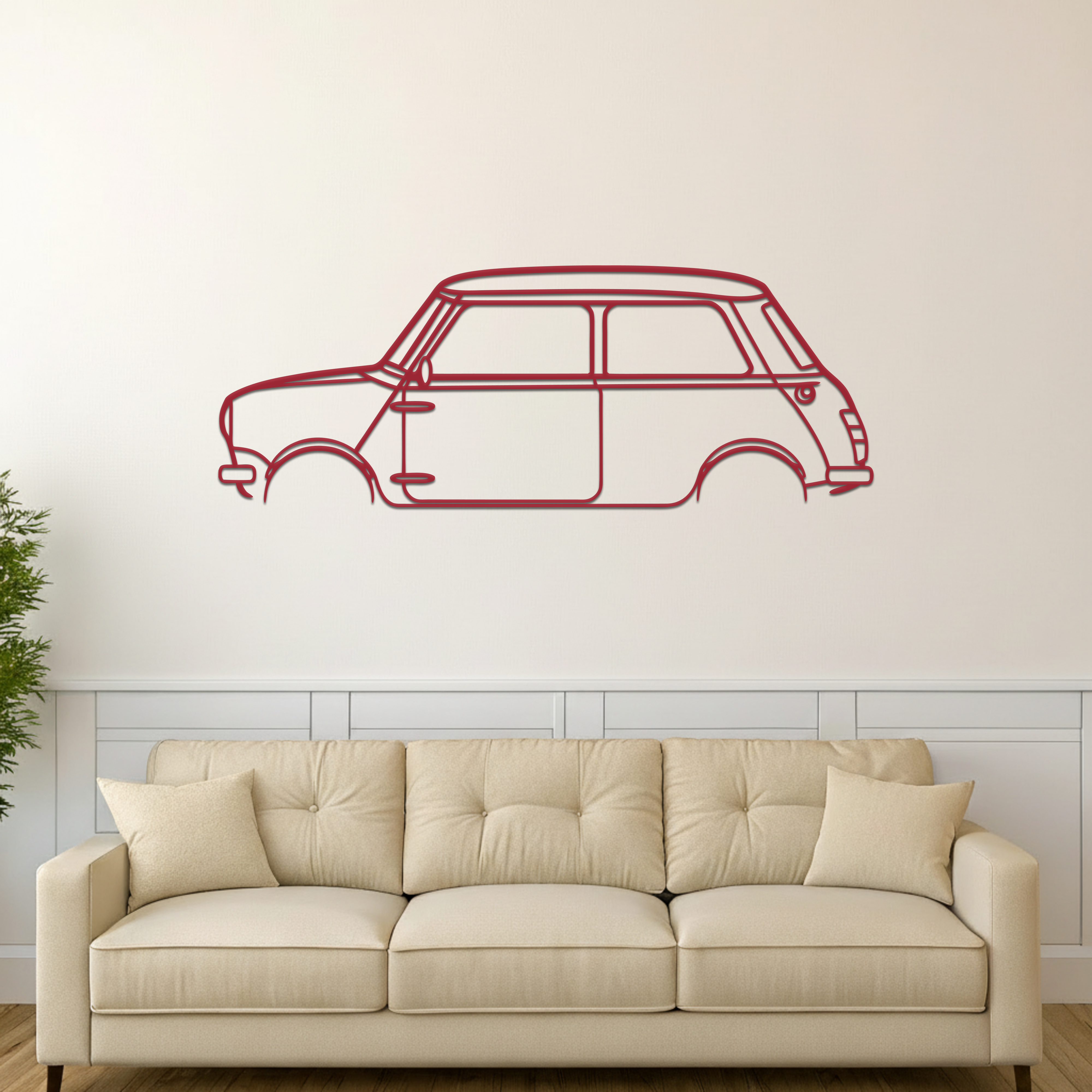 Mini Cooper Classic Metal Wall Art – Iconic British Silhouette Decor