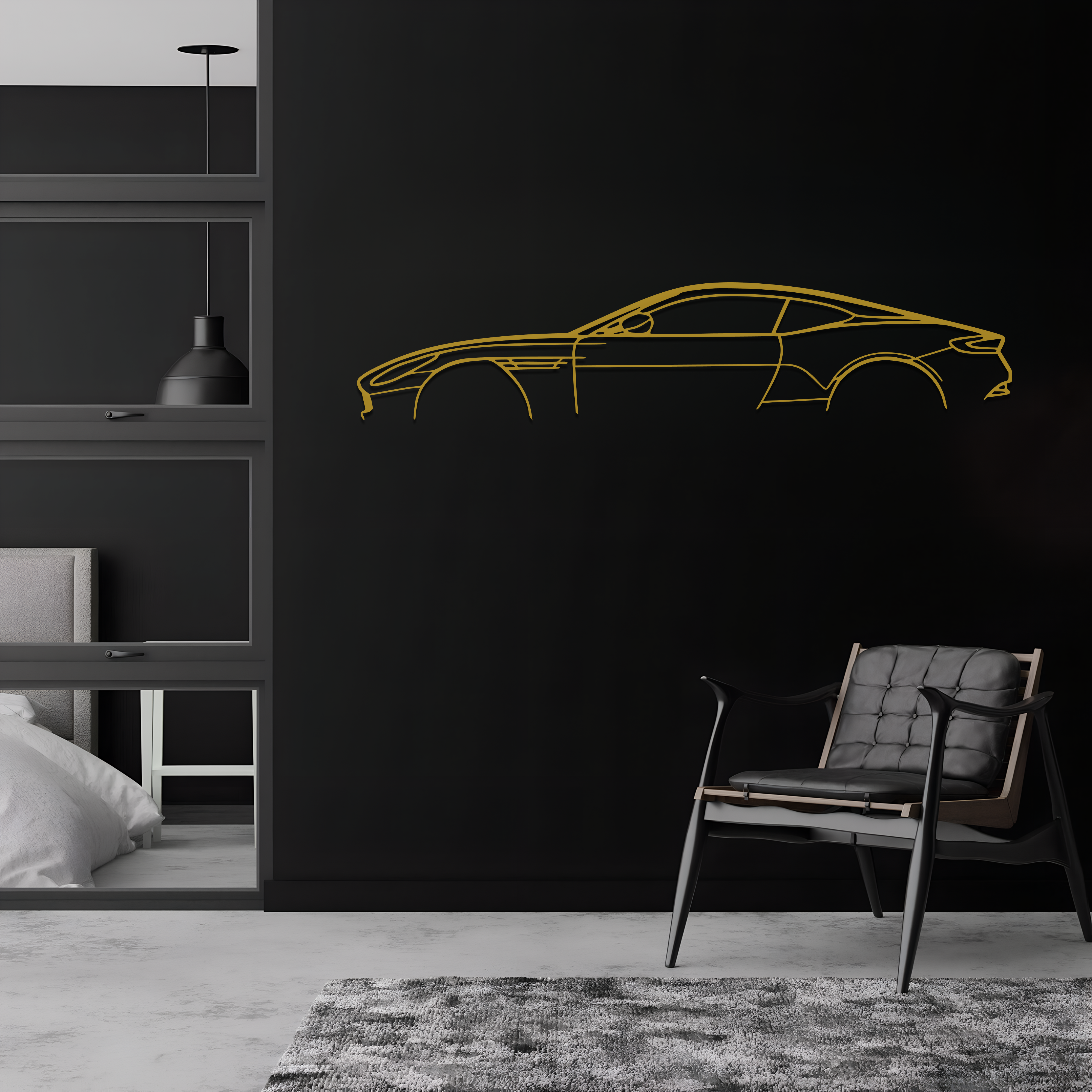 DB11 Silhouette Metal Wall Art