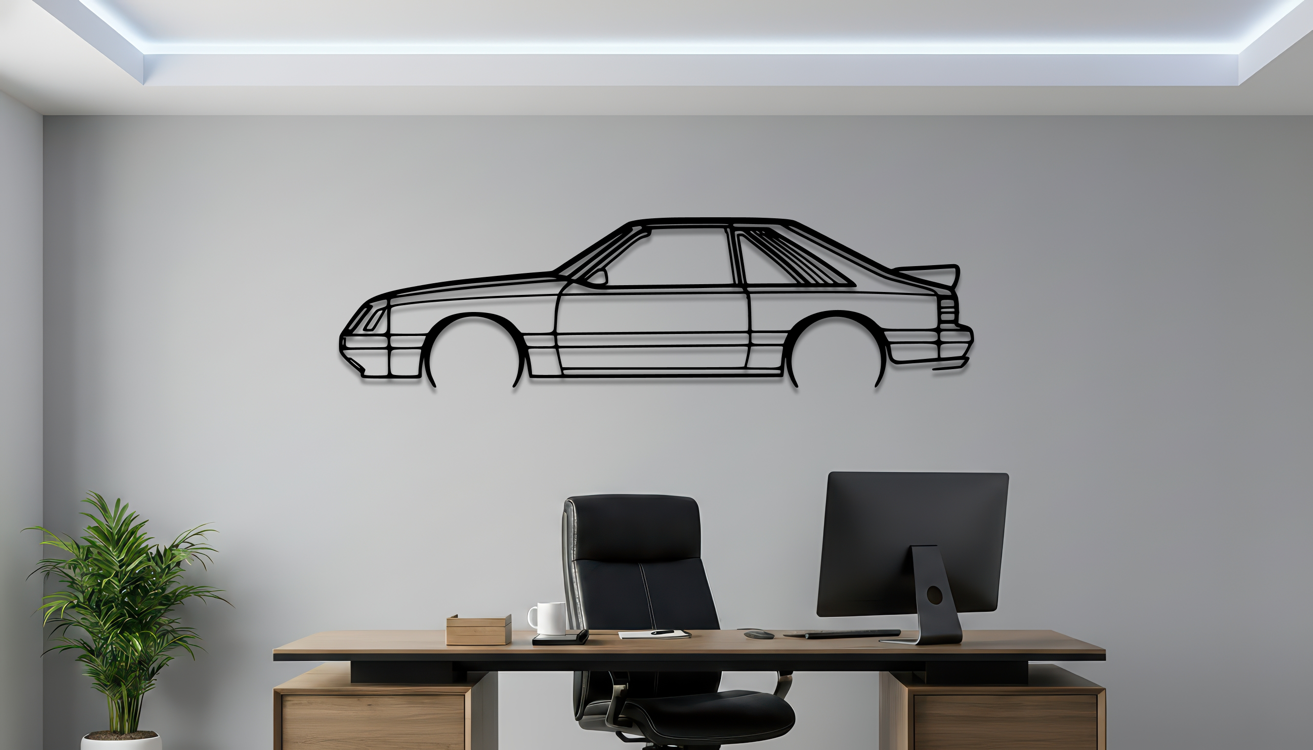 1985 Mustang GT Metal Wall Art – Ford Silhouette Steel Decor CikosWallArt