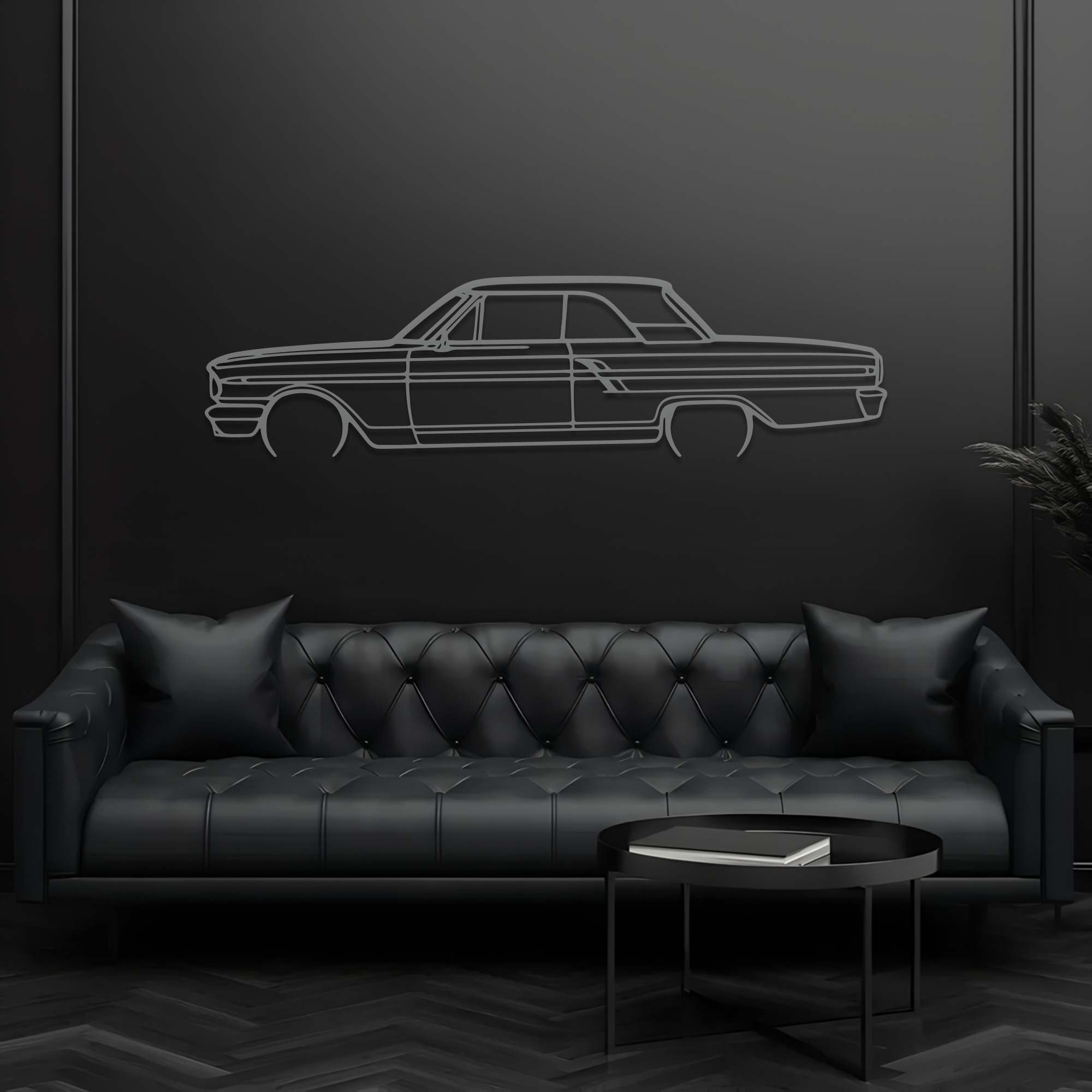 1964 Fairlane Coupe Metal Wall Art – Ford Silhouette Steel Decor CikosWallArt
