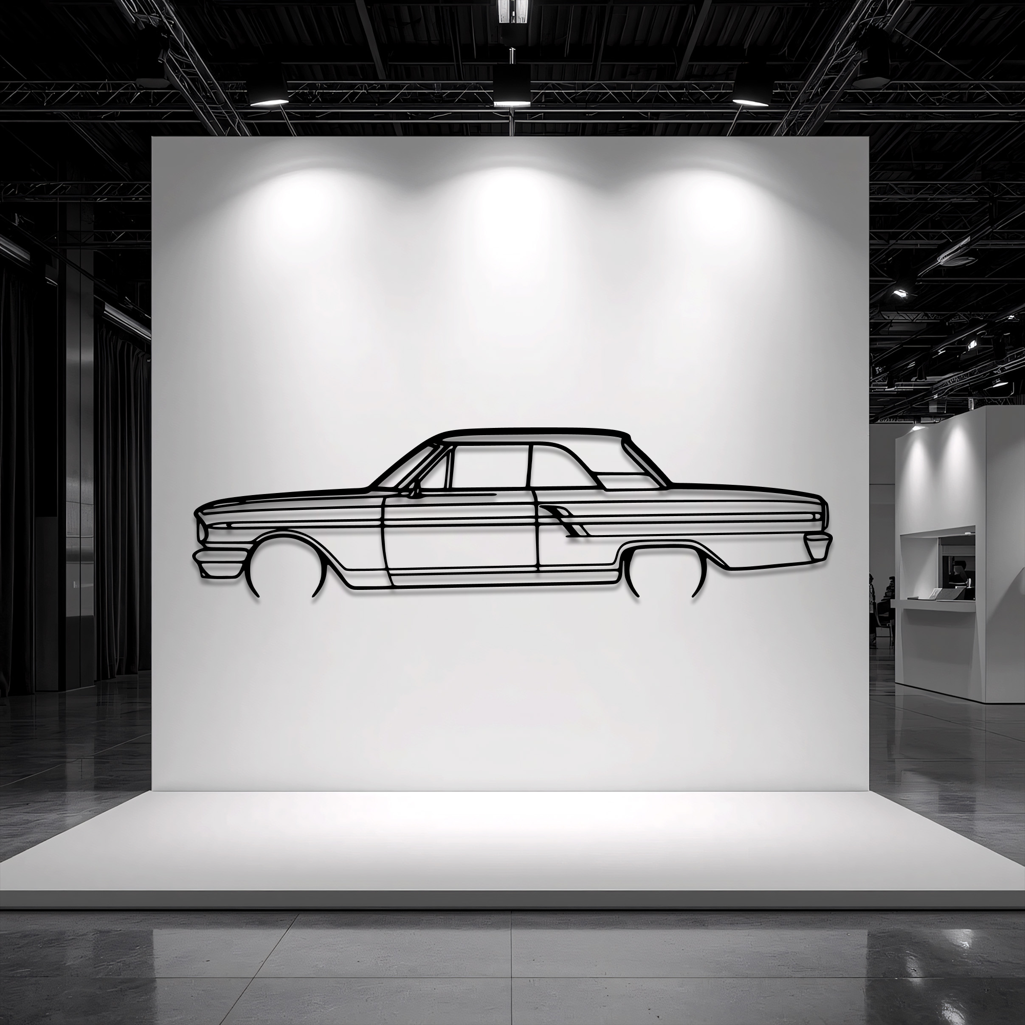 1964 Fairlane Coupe Metal Wall Art – Ford Silhouette Steel Decor CikosWallArt