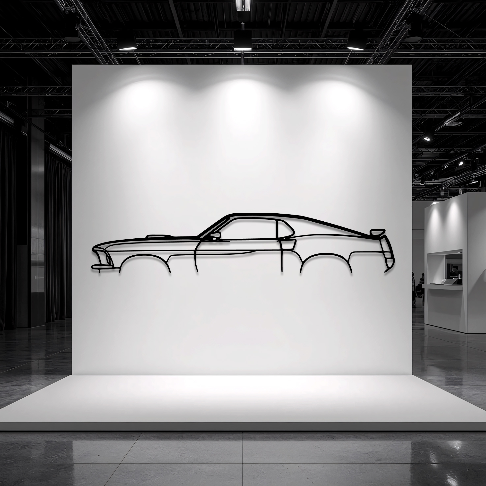 1969 Mustang Mach 1 Metal Wall Art – Ford Silhouette Steel Decor CikosWallArt
