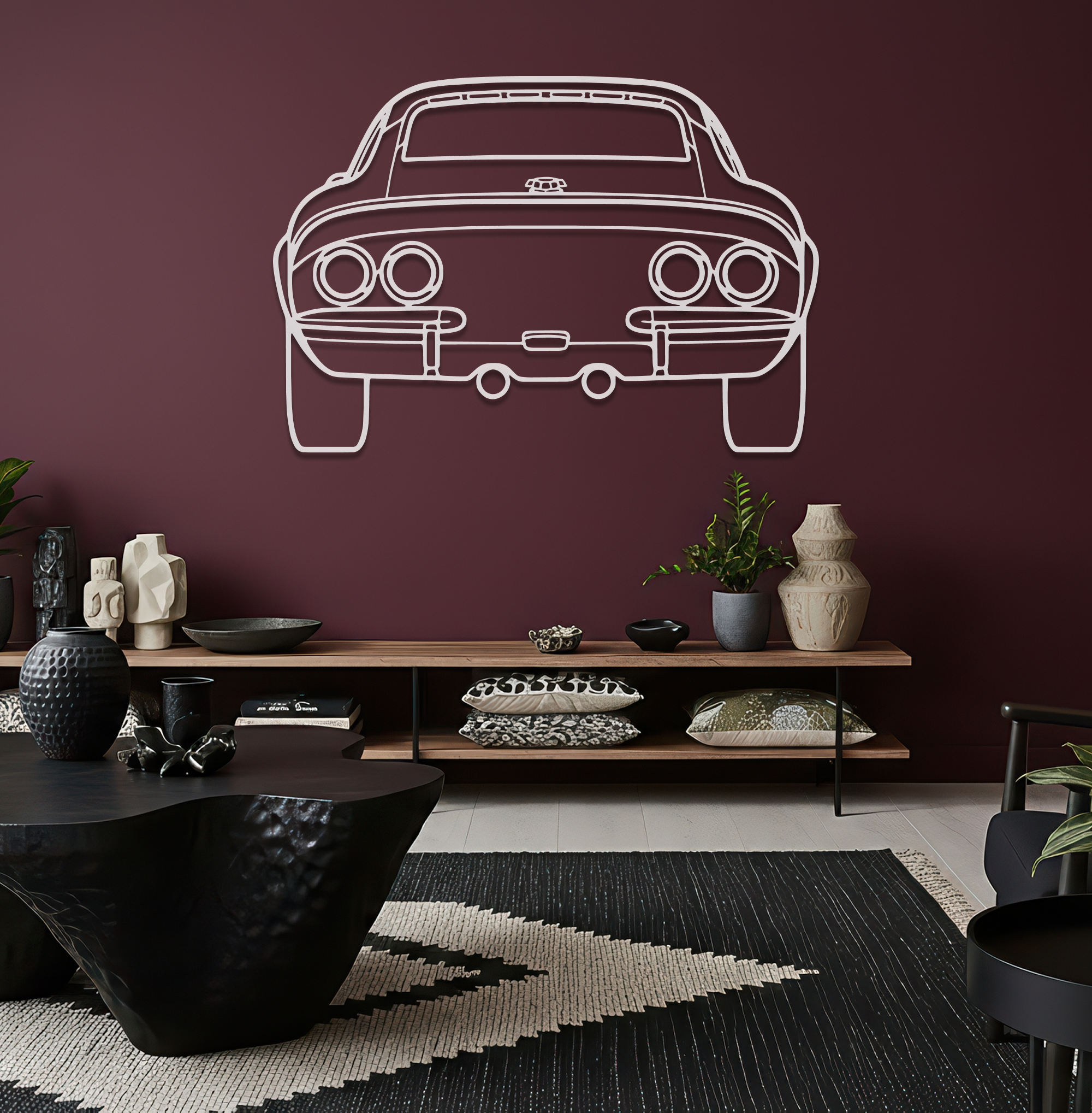 1970 GT Back Metal Wall Art – Ford Silhouette Steel Decor CikosWallArt
