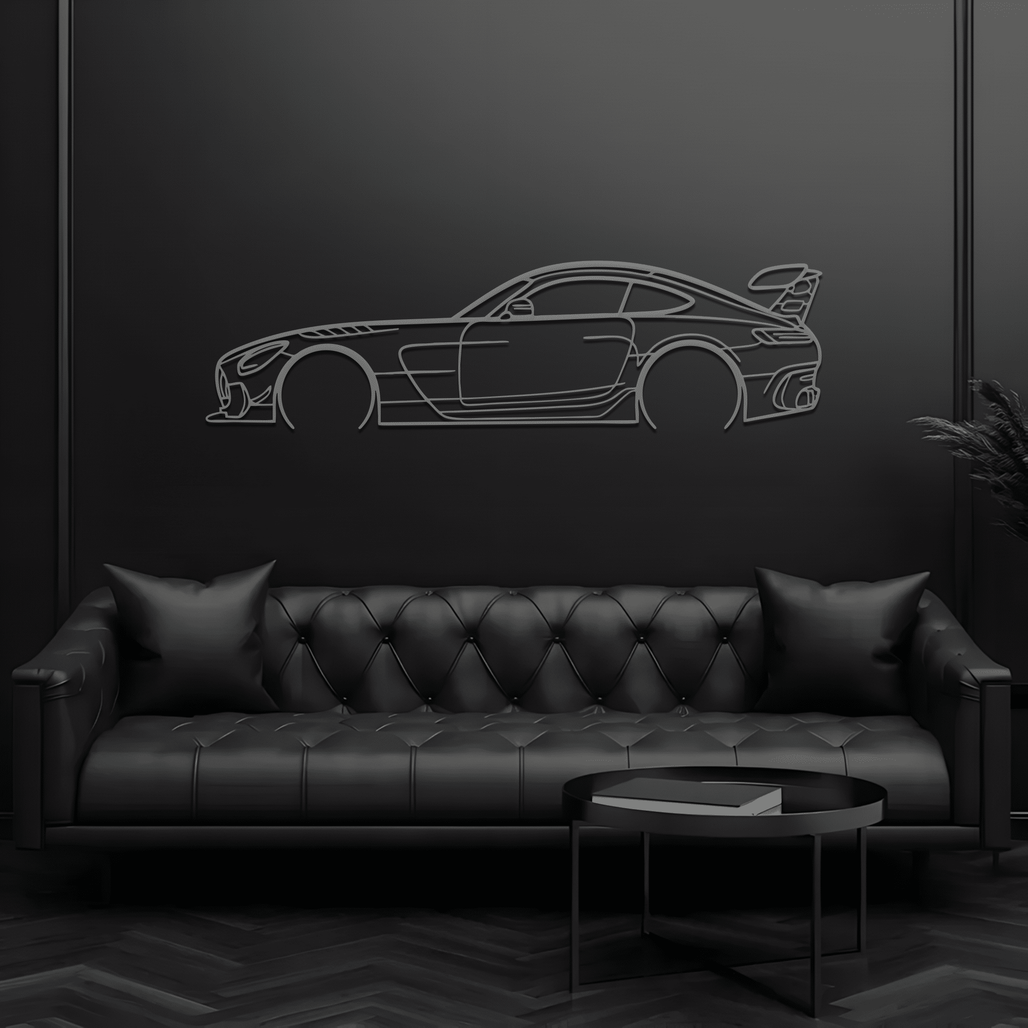AMG GT Silhouette Metal Wall Art - CikosWallArt