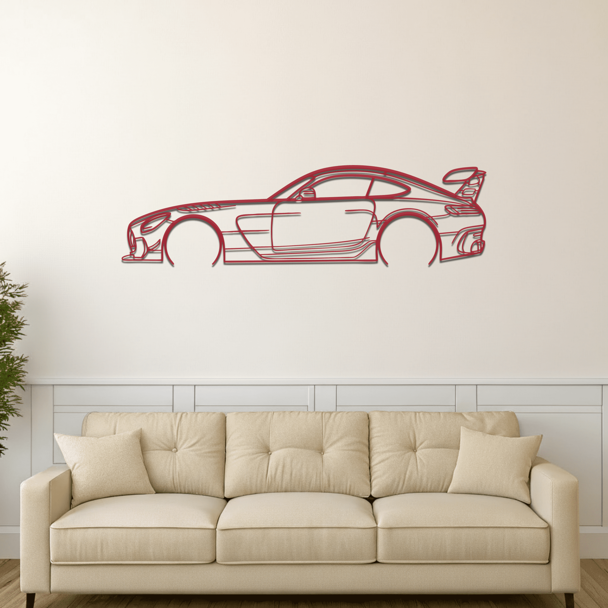 AMG GT Silhouette Metal Wall Art - CikosWallArt