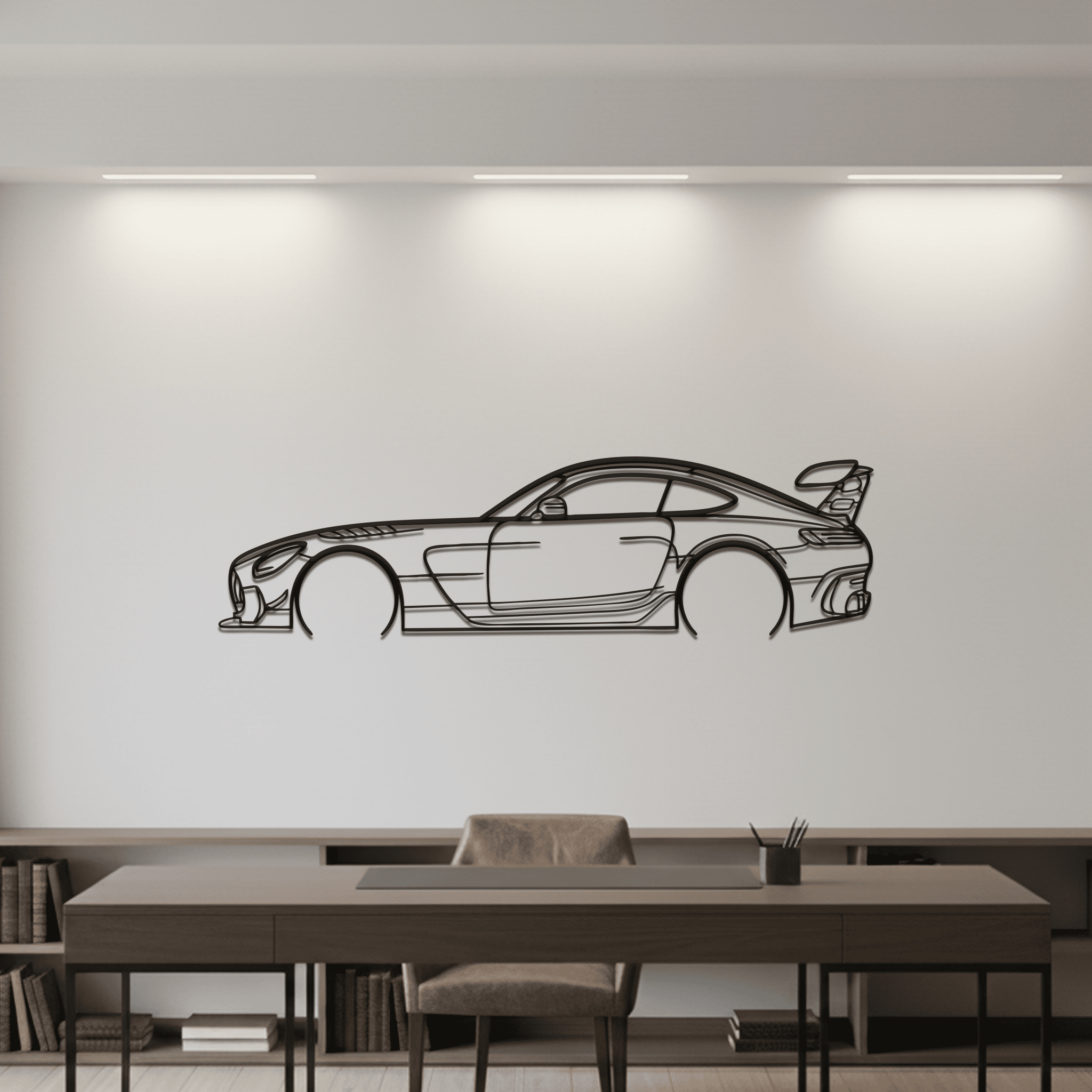 AMG GT Silhouette Metal Wall Art - CikosWallArt