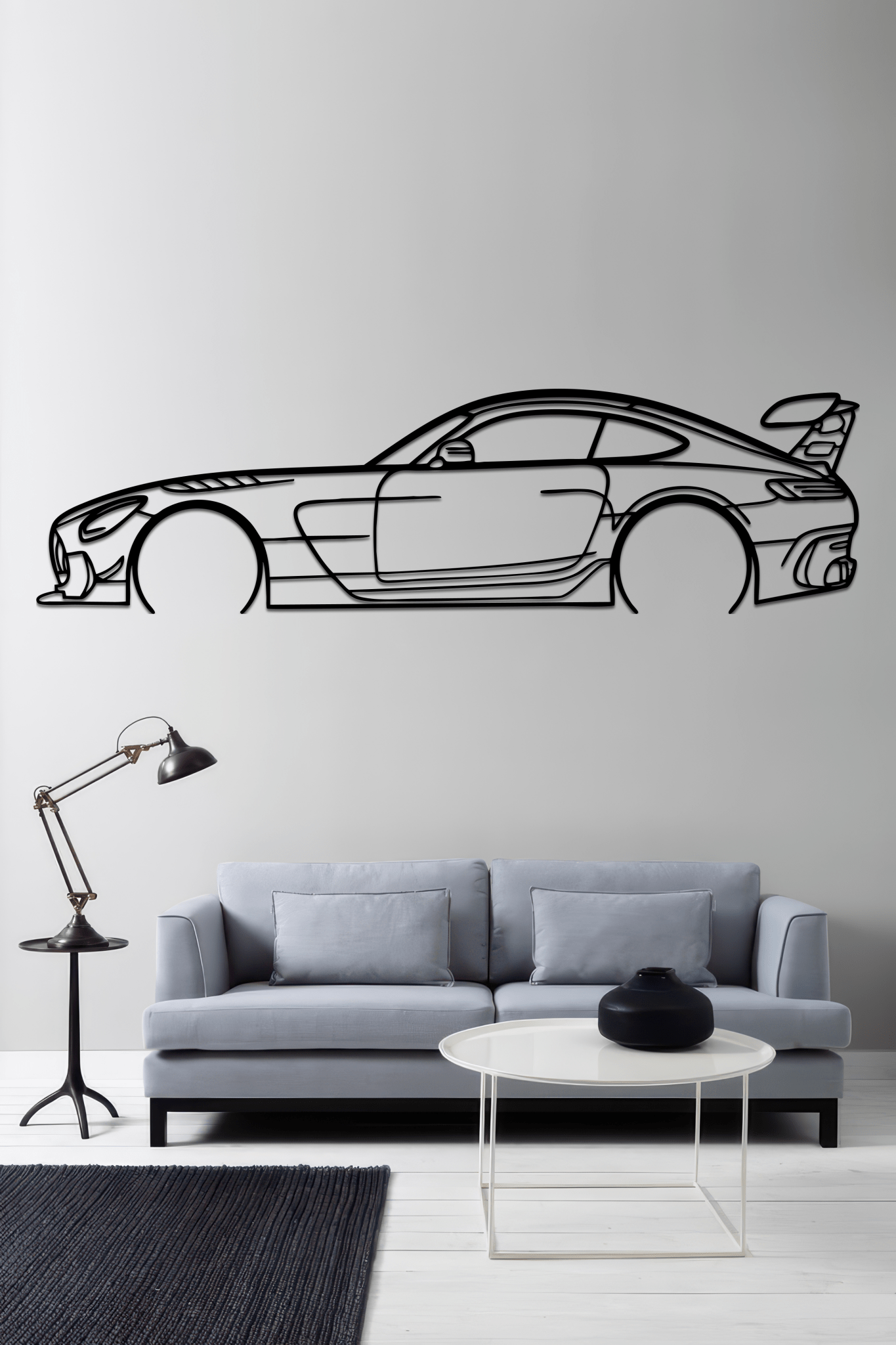AMG GT Silhouette Metal Wall Art - CikosWallArt