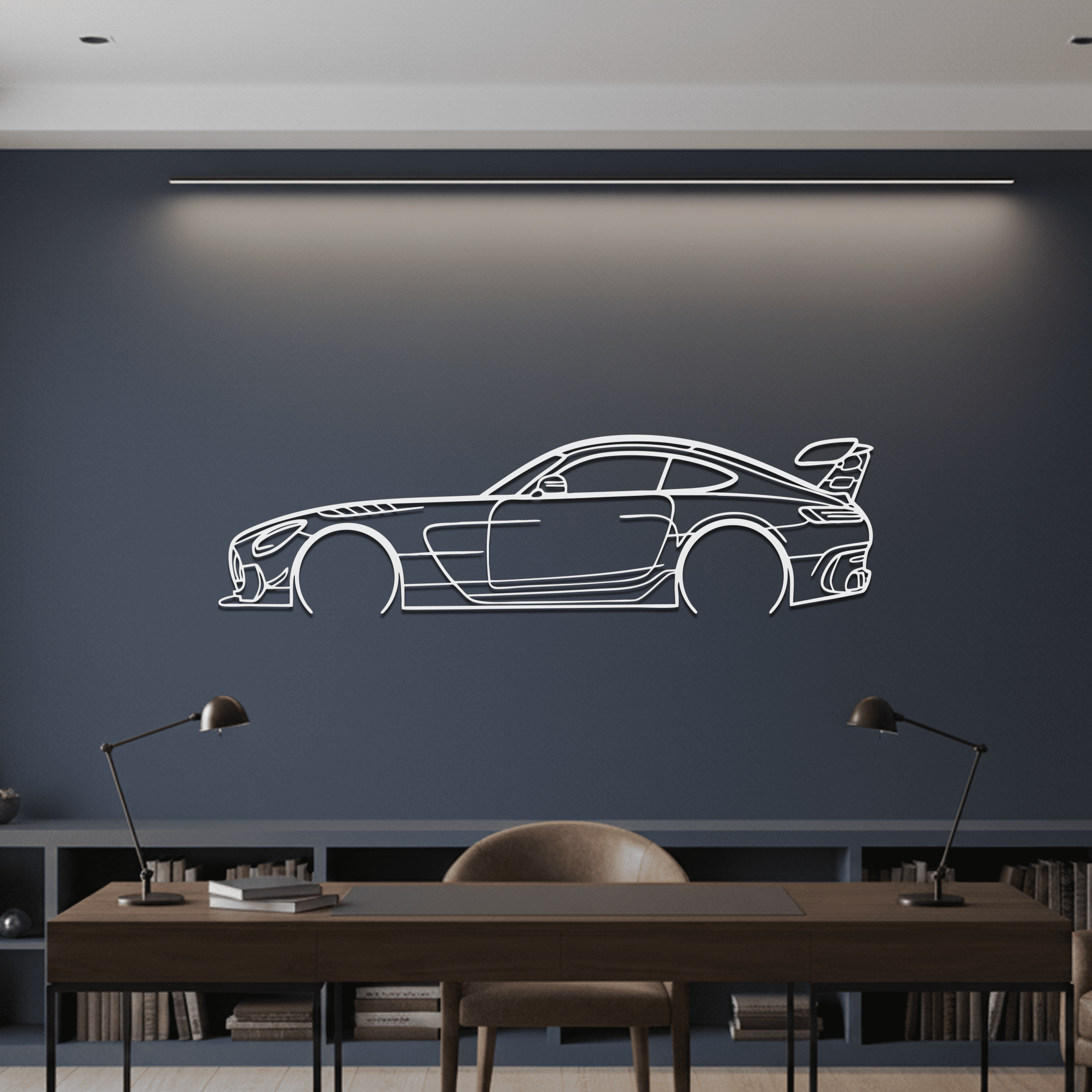 AMG GT Silhouette Metal Wall Art - CikosWallArt