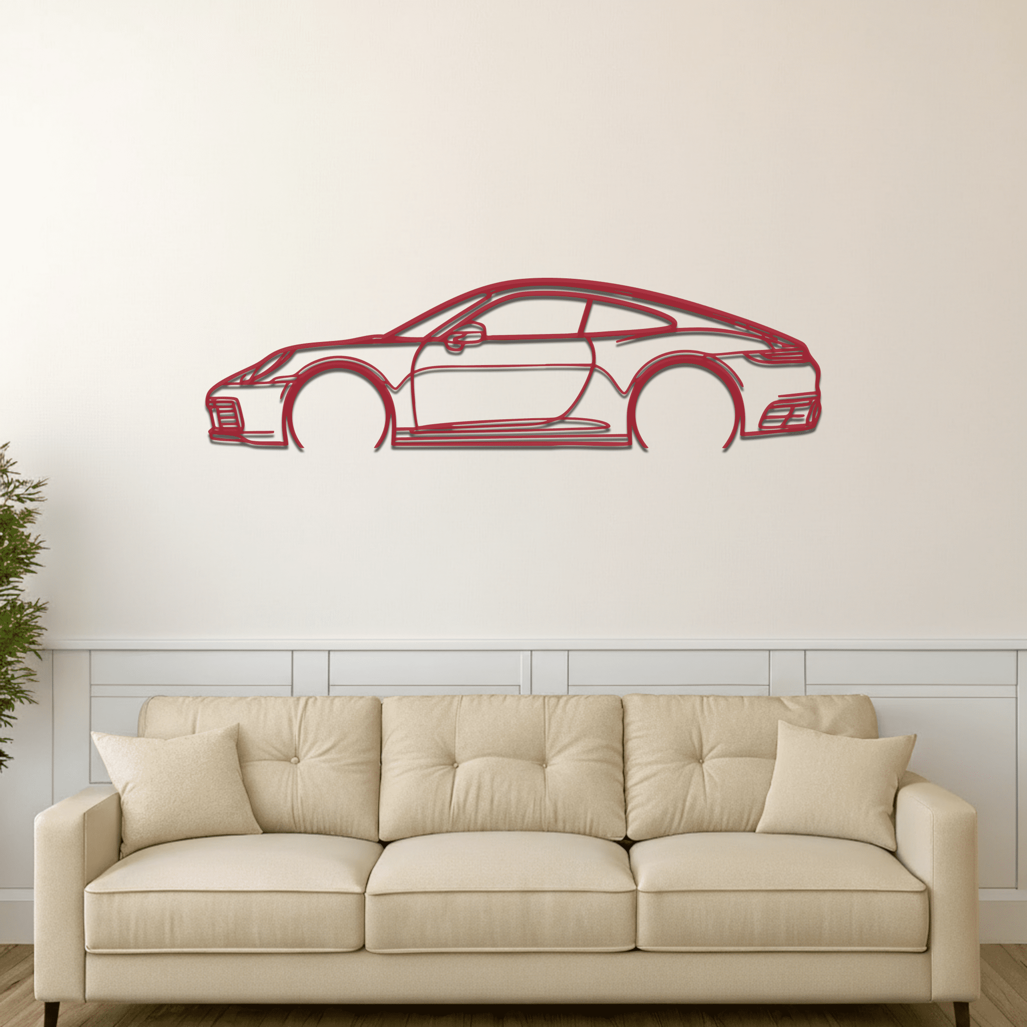 Carrera 911 (992) Silhouette Metal Wall Art - CikosWallArt