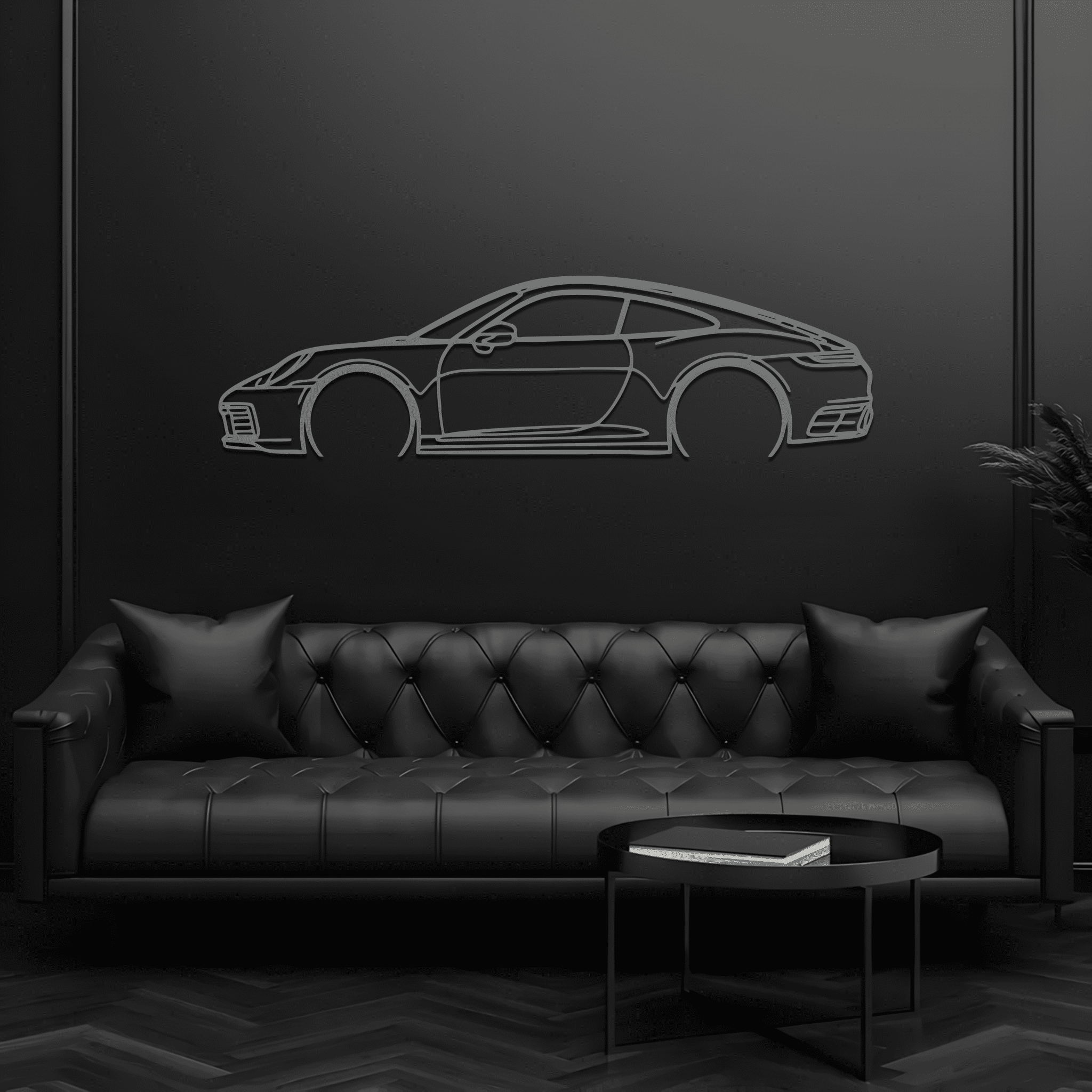 Carrera 911 (992) Silhouette Metal Wall Art - CikosWallArt