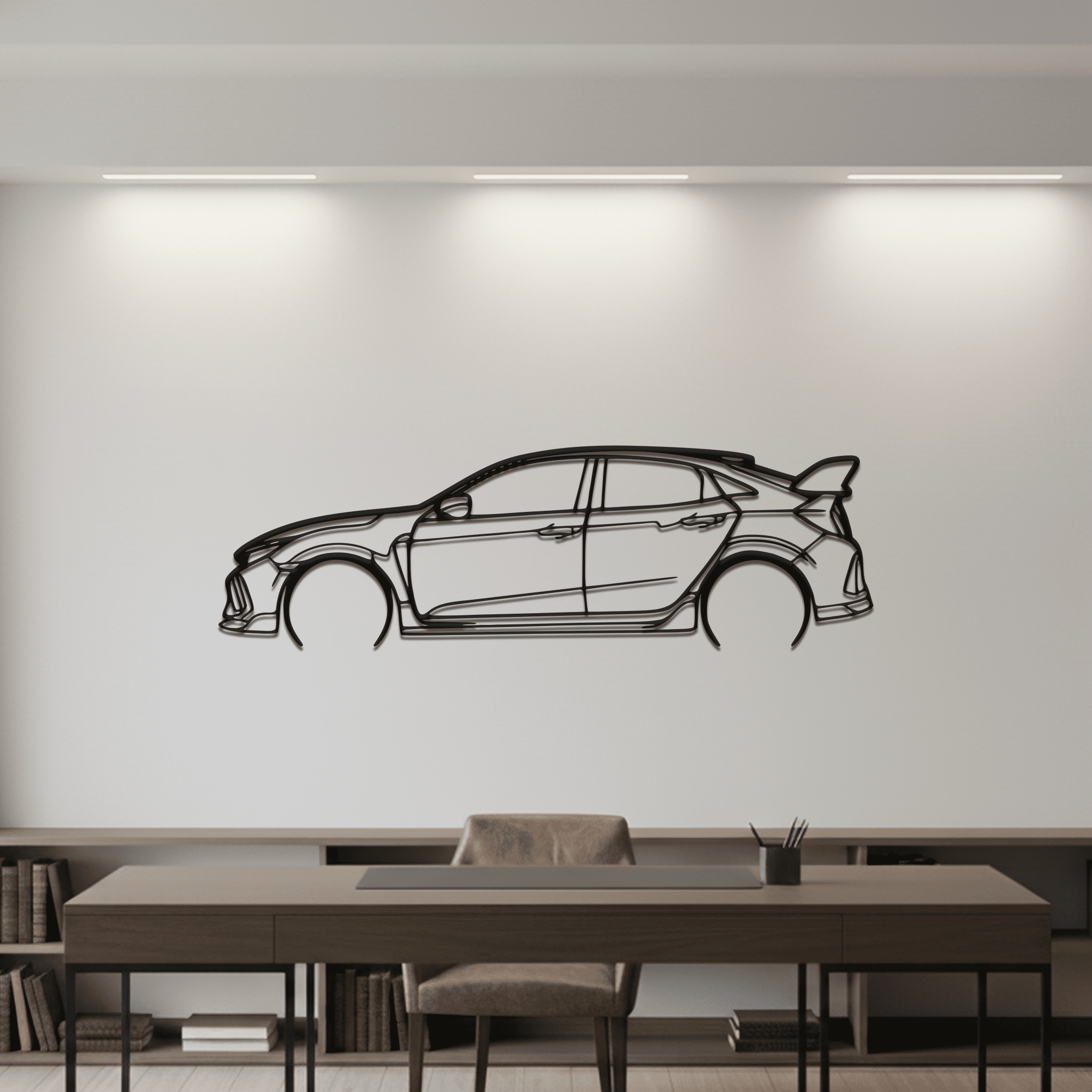 Civic Type R FK8 Silhouette Metal Wall Art - CikosWallArt