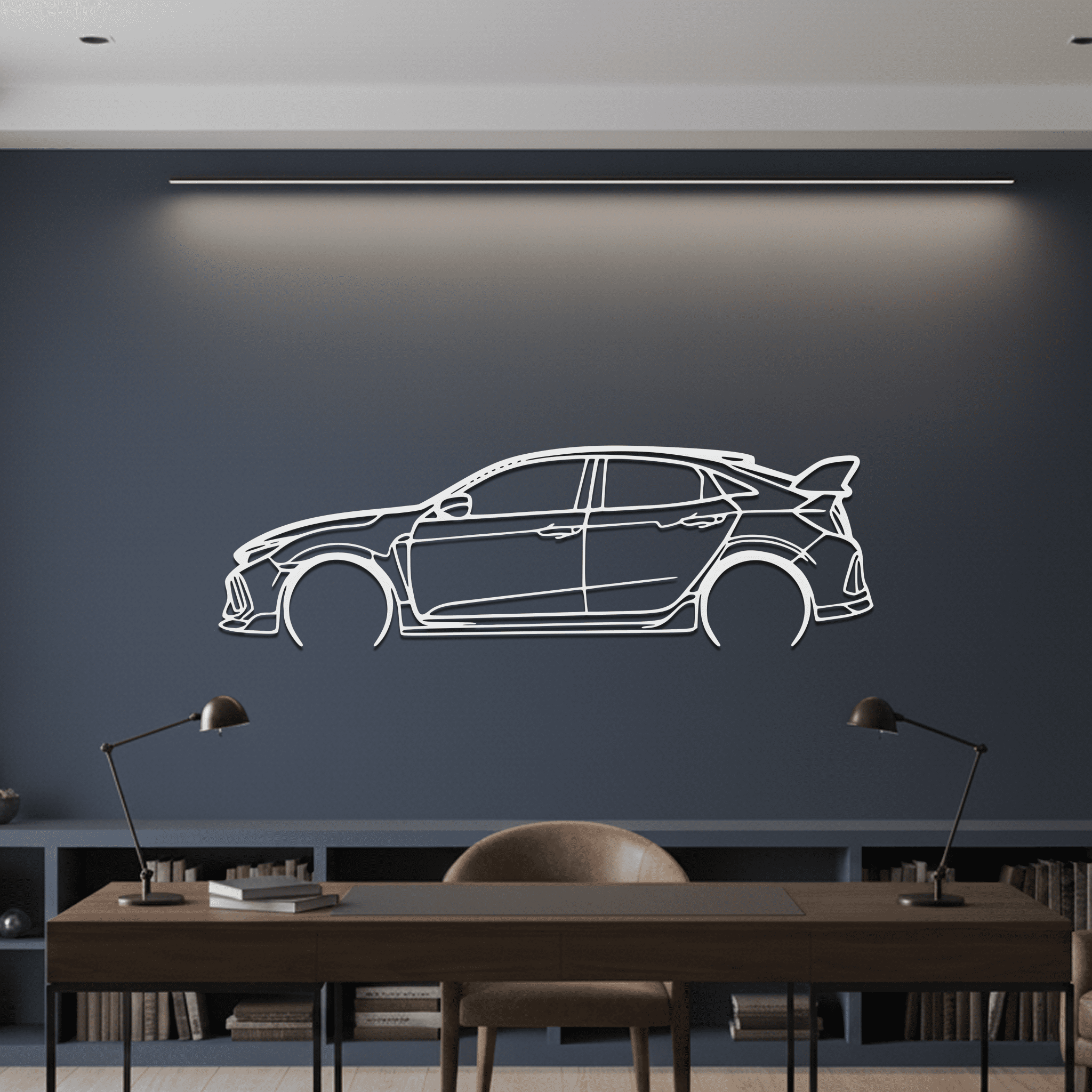 Civic Type R FK8 Silhouette Metal Wall Art - CikosWallArt