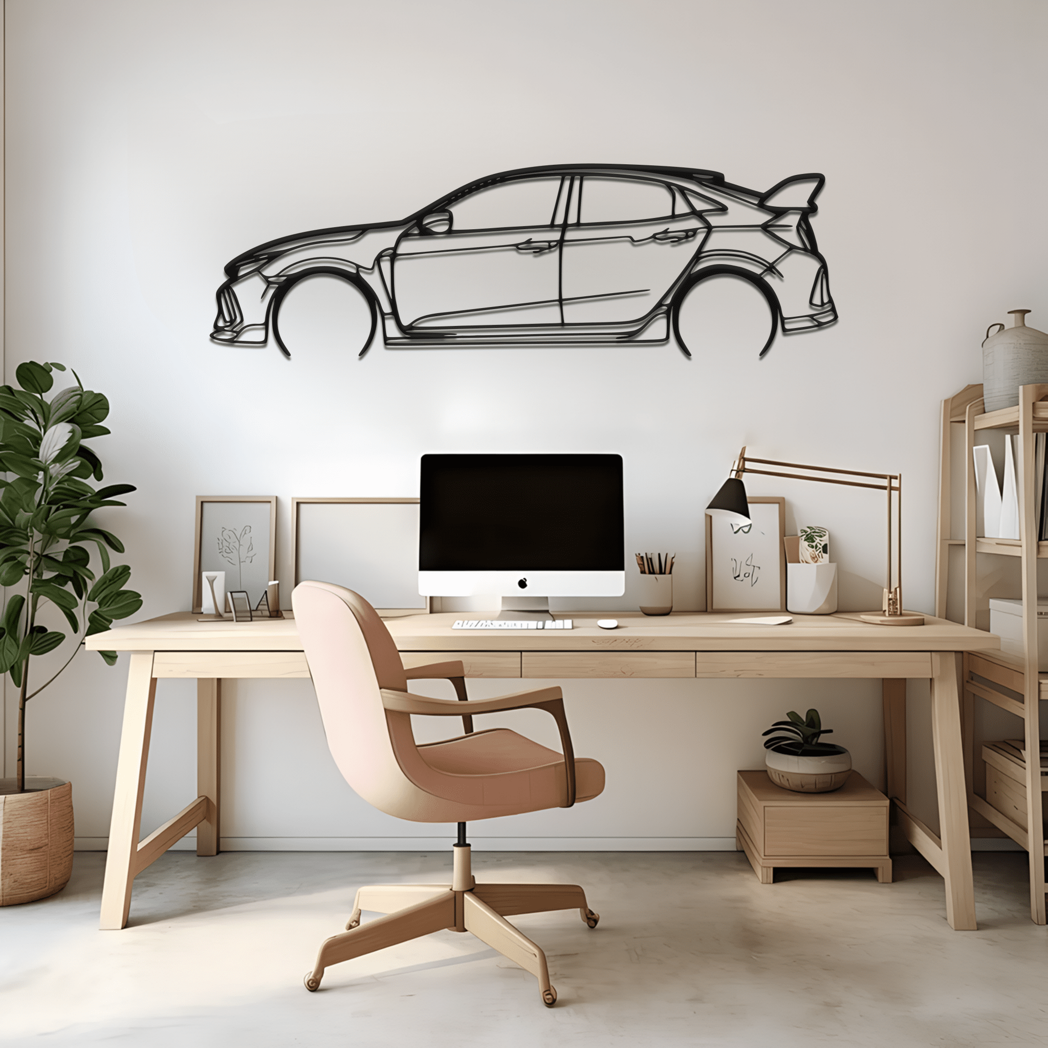 Civic Type R FK8 Silhouette Metal Wall Art - CikosWallArt