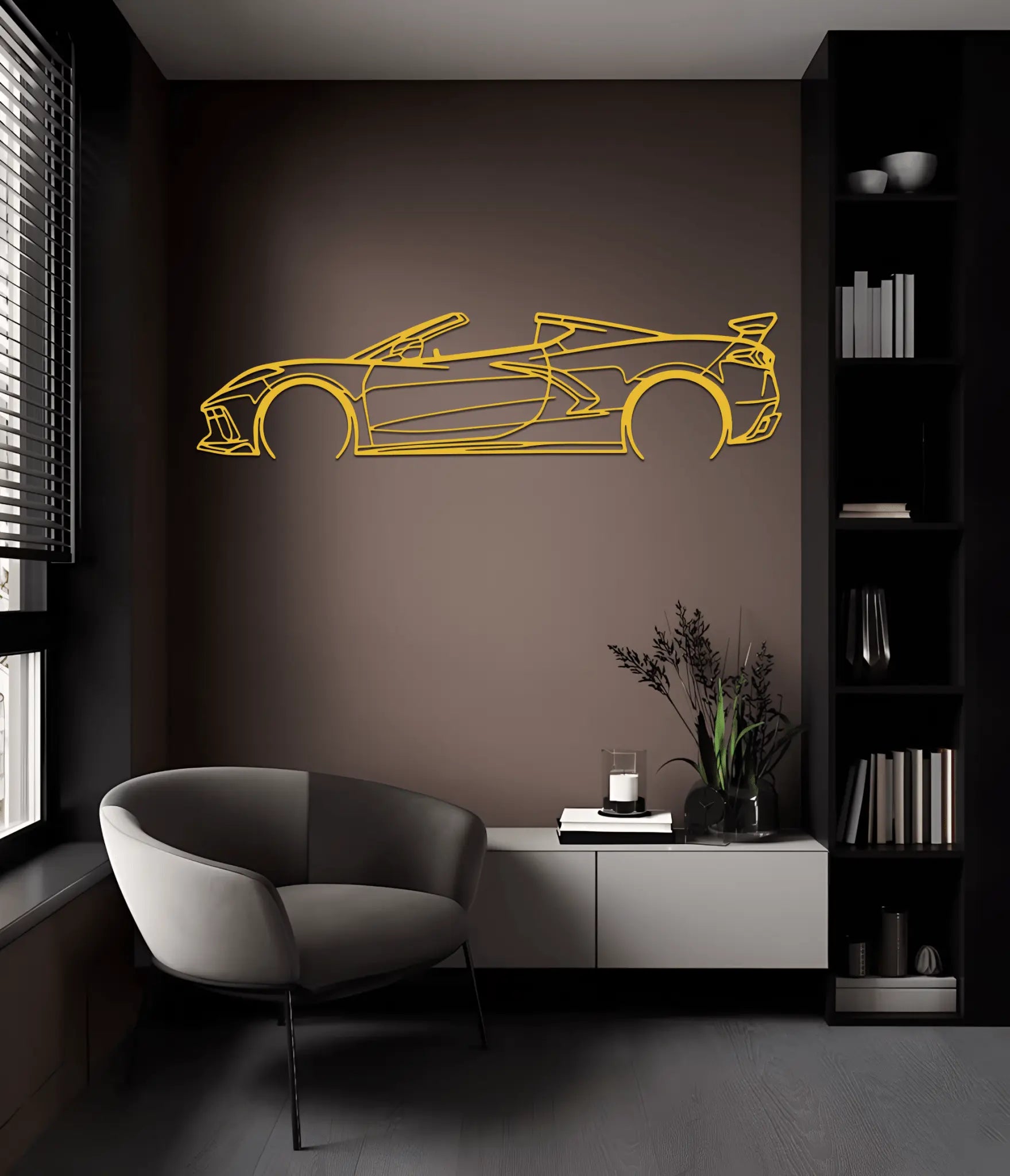 Corvette C8 Convertible Metal Wall Art - CikosWallArt