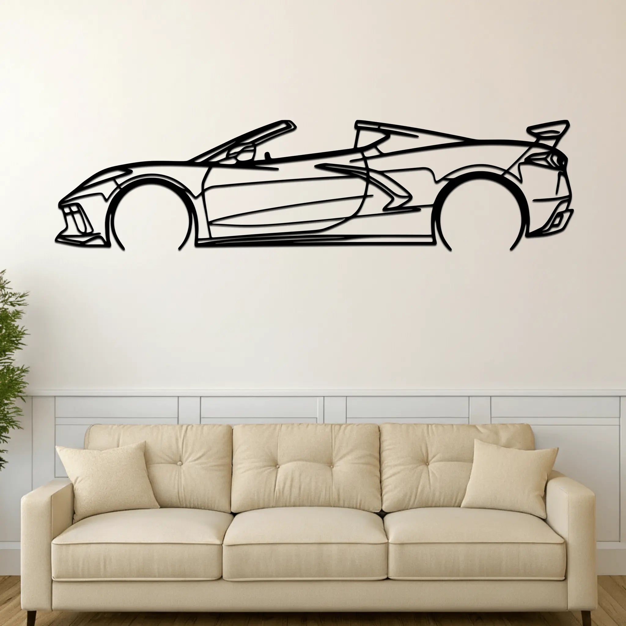 Corvette C8 Convertible Metal Wall Art - CikosWallArt