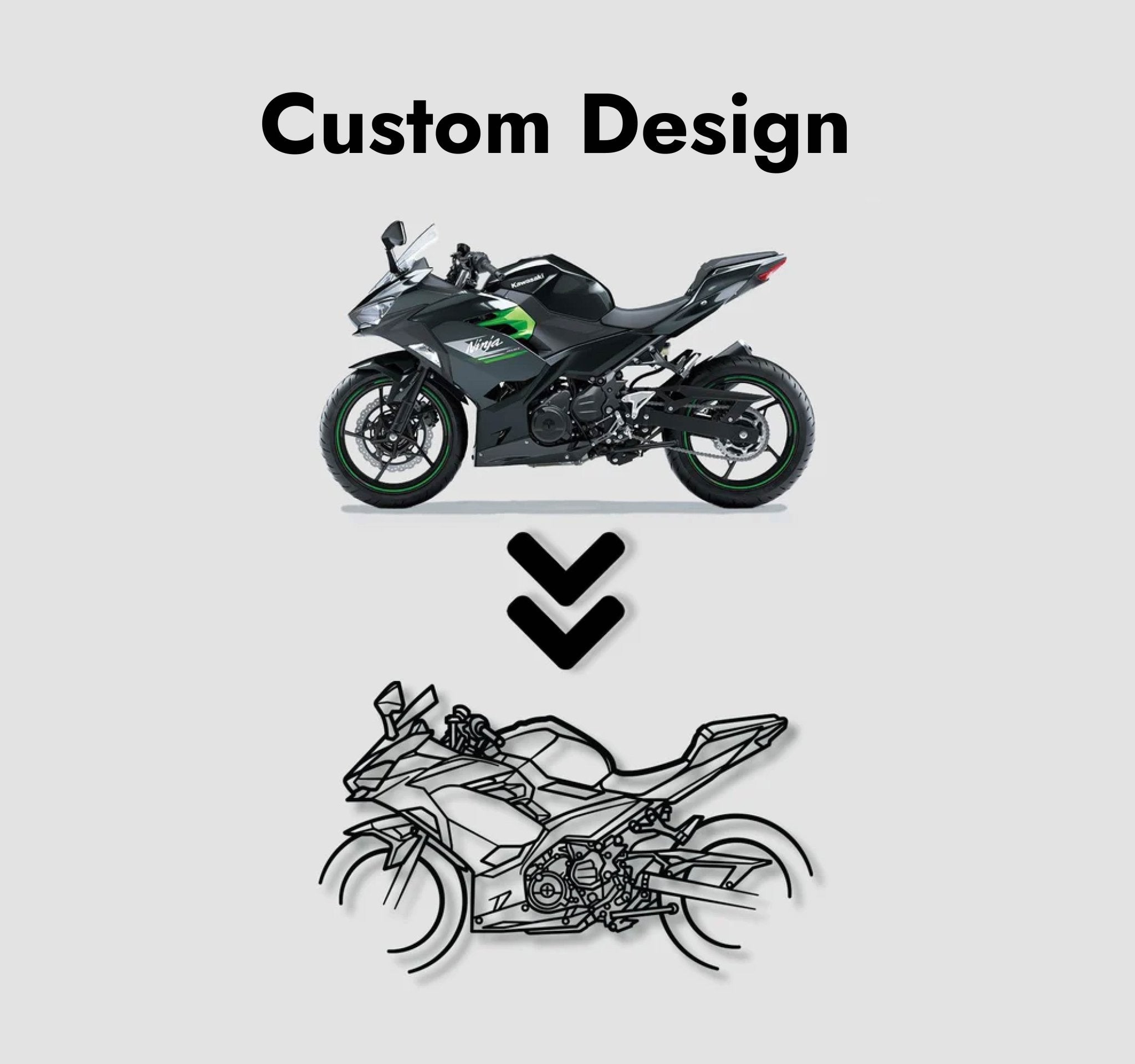 Custom Motorcycle Silhouette Metal Wall Art - CikosWallArt