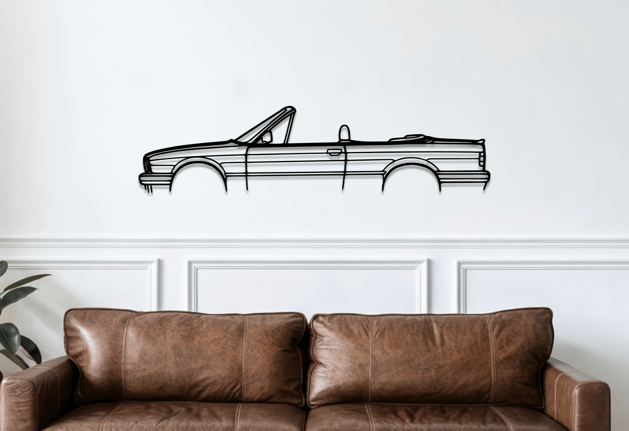 E30 325 Cabrio Metal Wall Art – BMW Silhouette Steel Decor - CikosWallArt