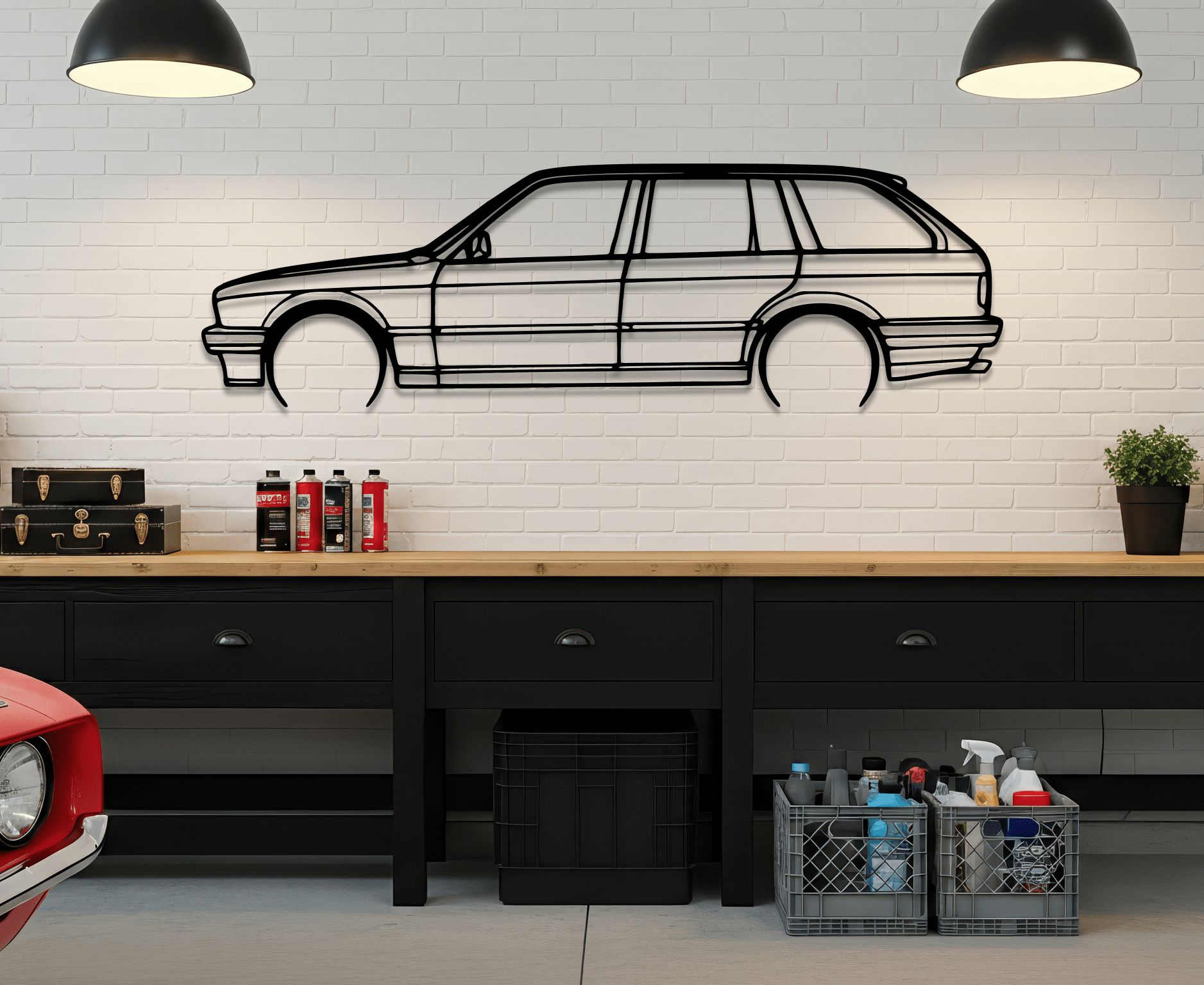 E30 Wagon Metal Wall Art – BMW Silhouette Steel Decor - CikosWallArt