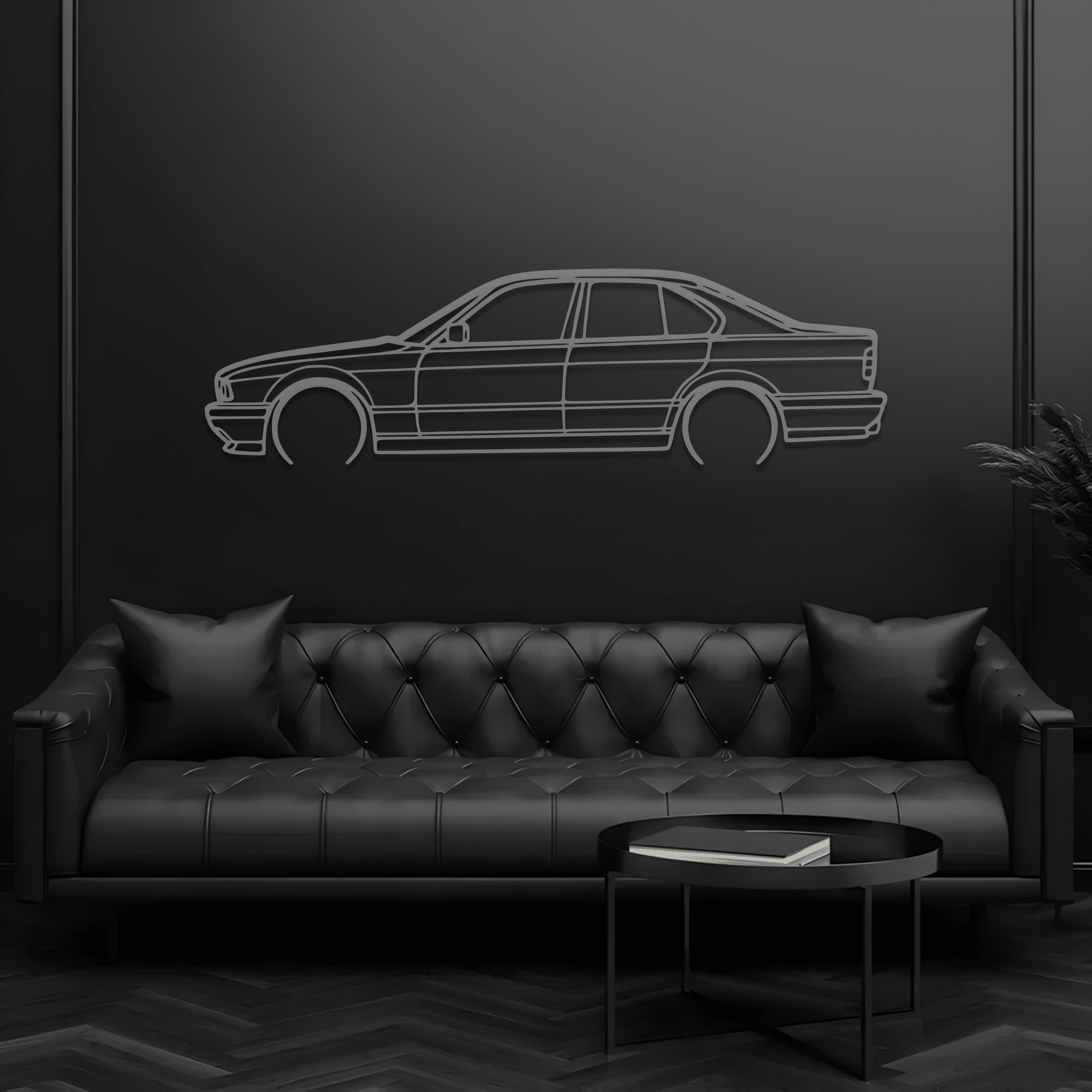 E34 M5 Metal Wall Art – BMW Silhouette Steel Decor - CikosWallArt