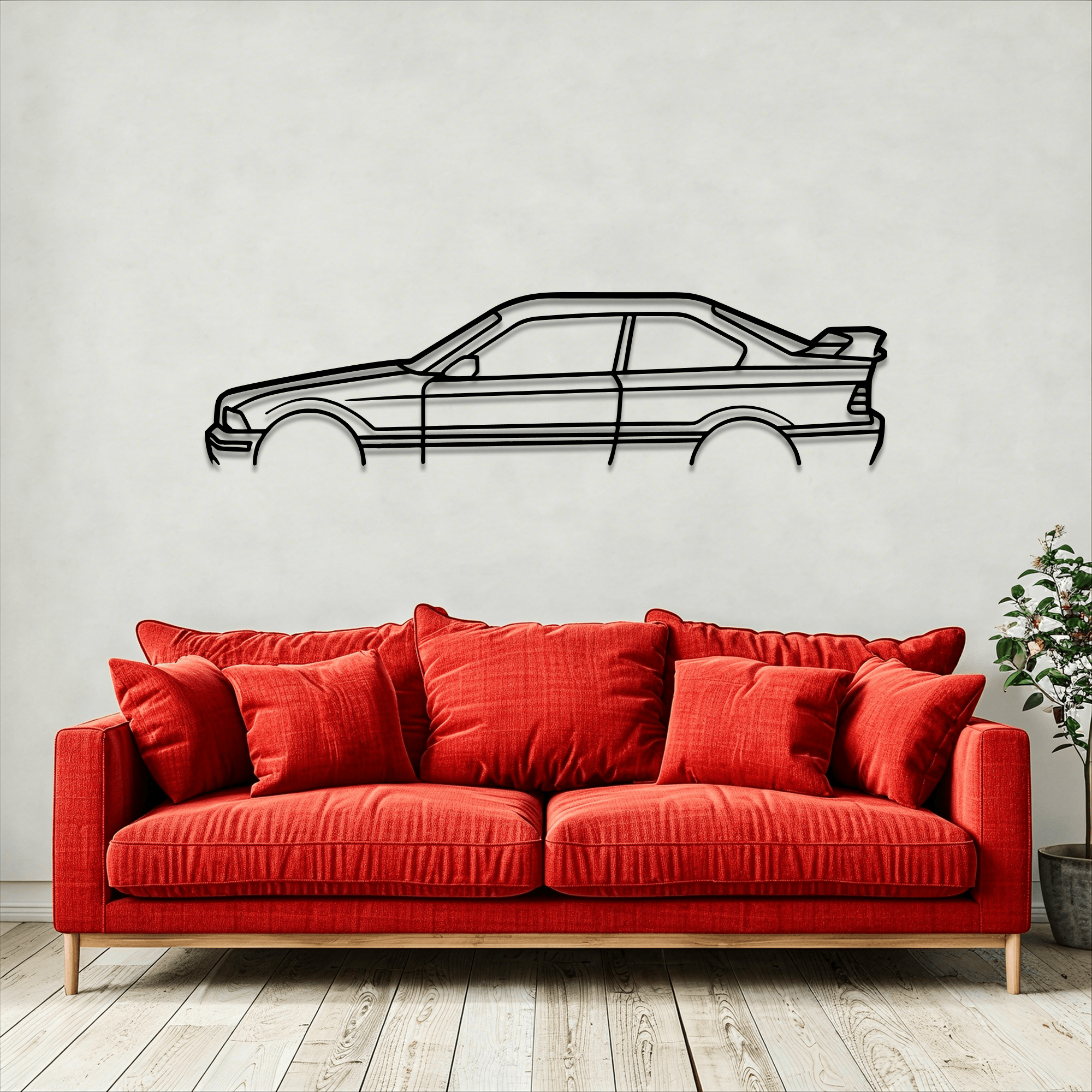 E36 M3 Metal Wall Art – BMW Silhouette Steel Decor - CikosWallArt