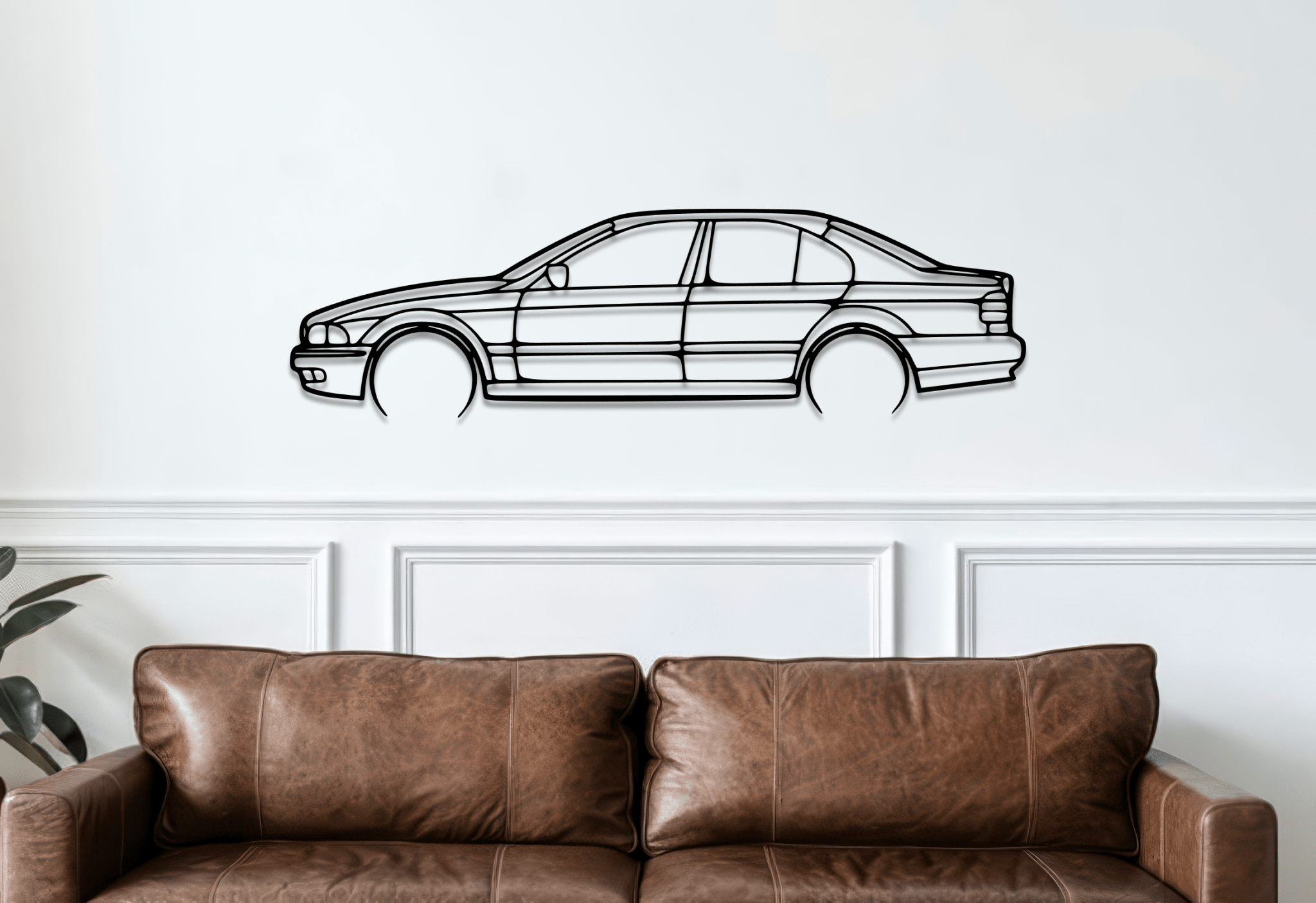 E39 5 Series Metal Wall Art – BMW Silhouette Steel Decor - CikosWallArt