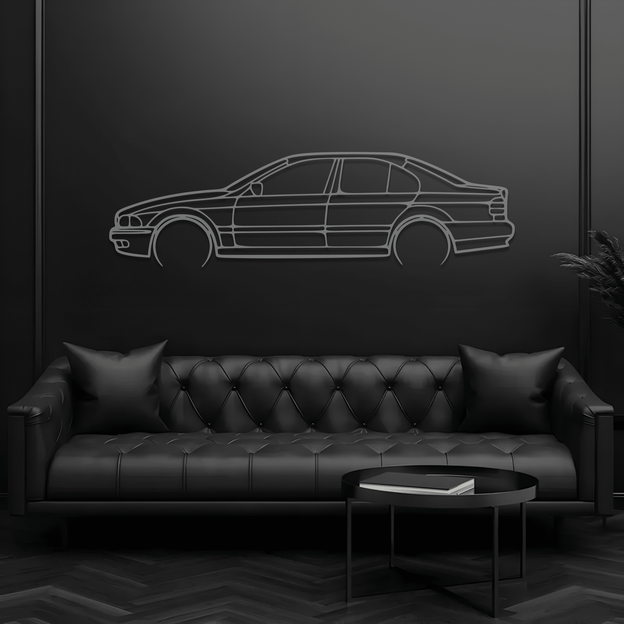 E39 5 Series Metal Wall Art – BMW Silhouette Steel Decor - CikosWallArt