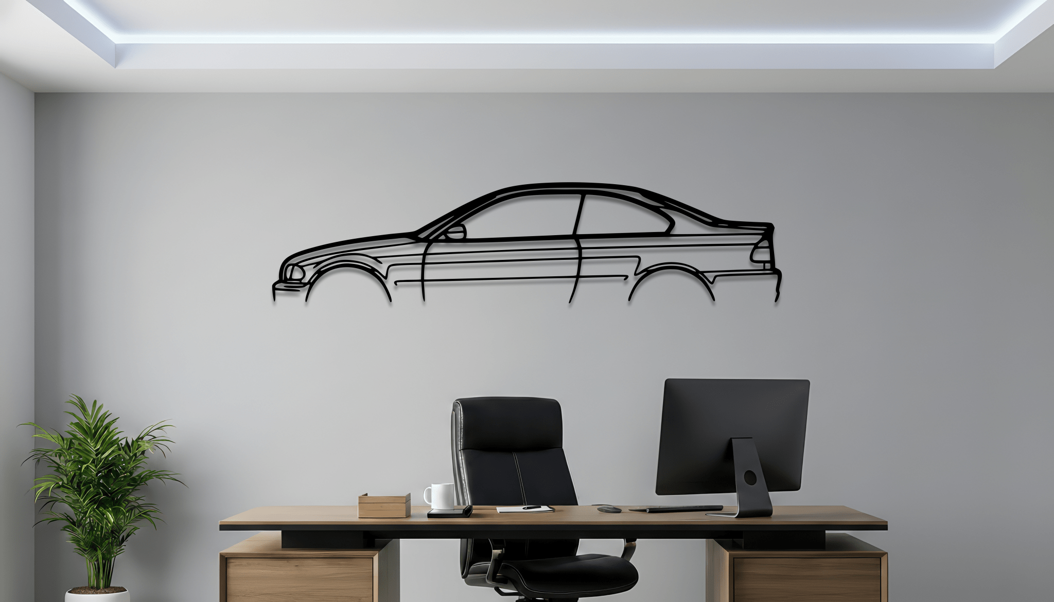 E46 M3 Coupe Metal Wall Art – BMW Silhouette Steel Decor - CikosWallArt
