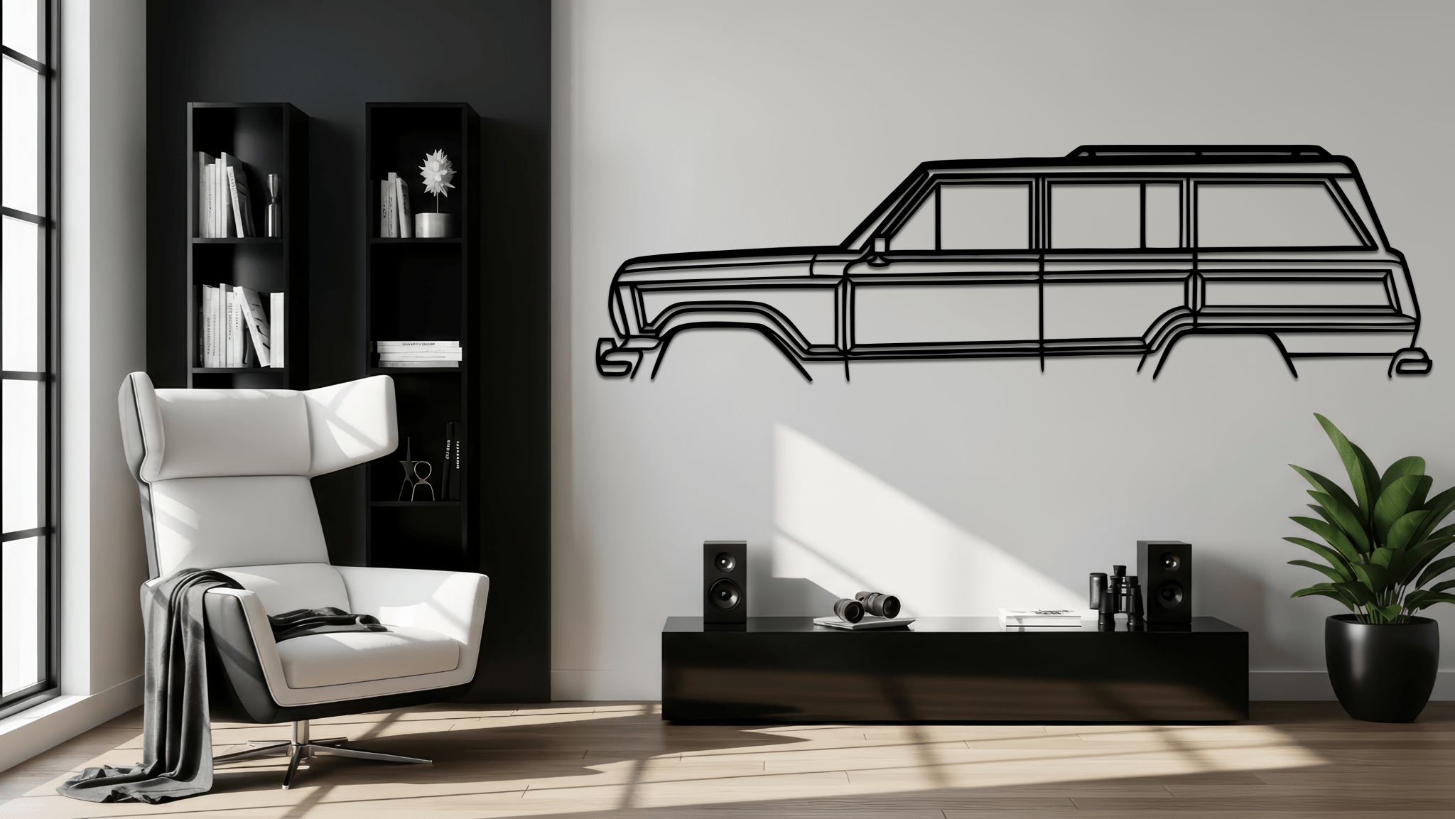 Grand Wagoneer Classic Silhouette Metal Wall Art - CikosWallArt