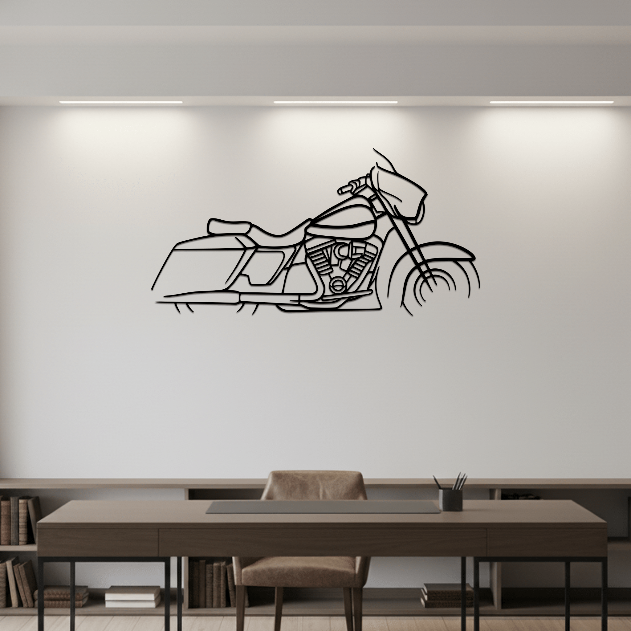 Harley Street Glide Silhouette Metal Wall Art - CikosWallArt