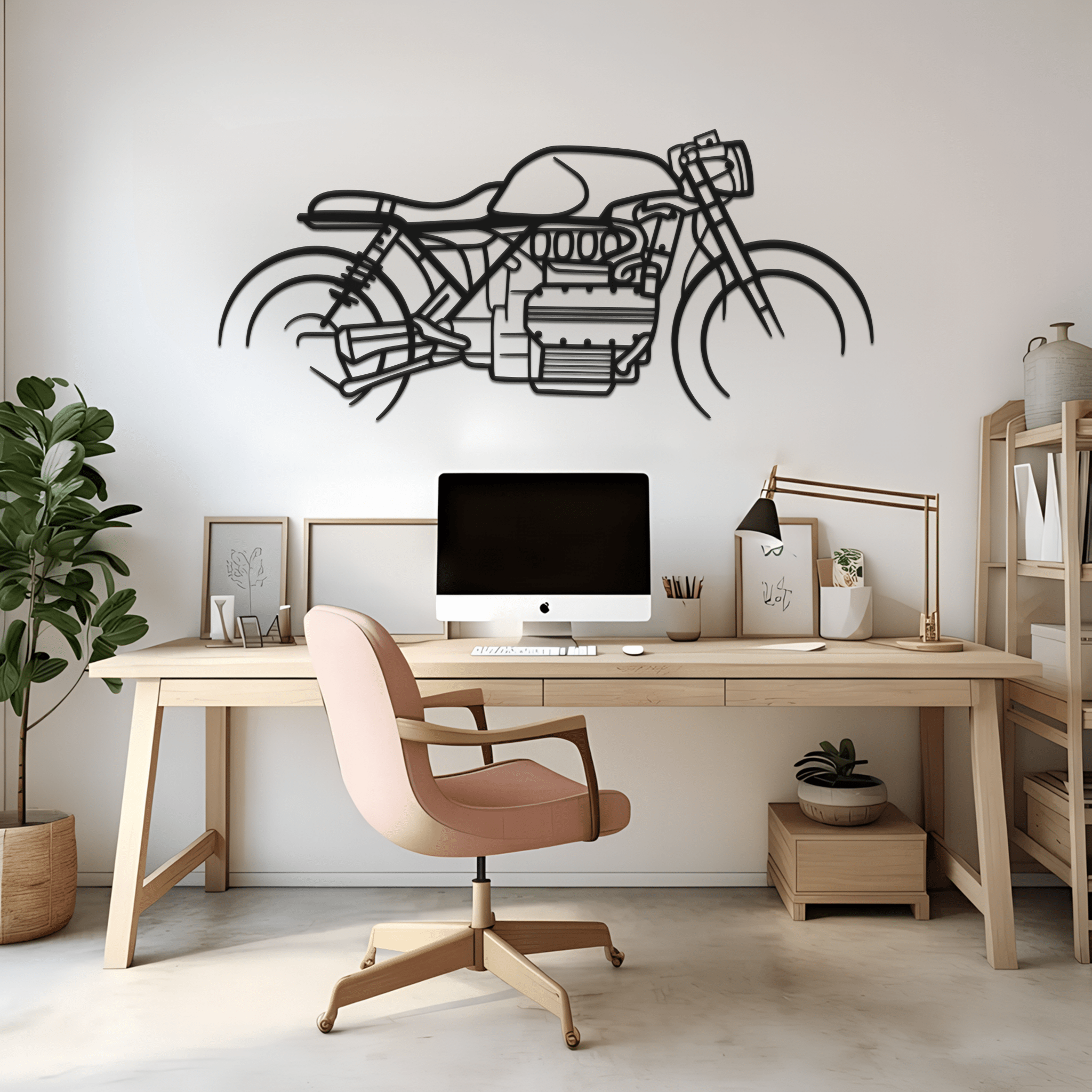 K1100 Cafe Racer Silhouette Metal Wall Art - CikosWallArt