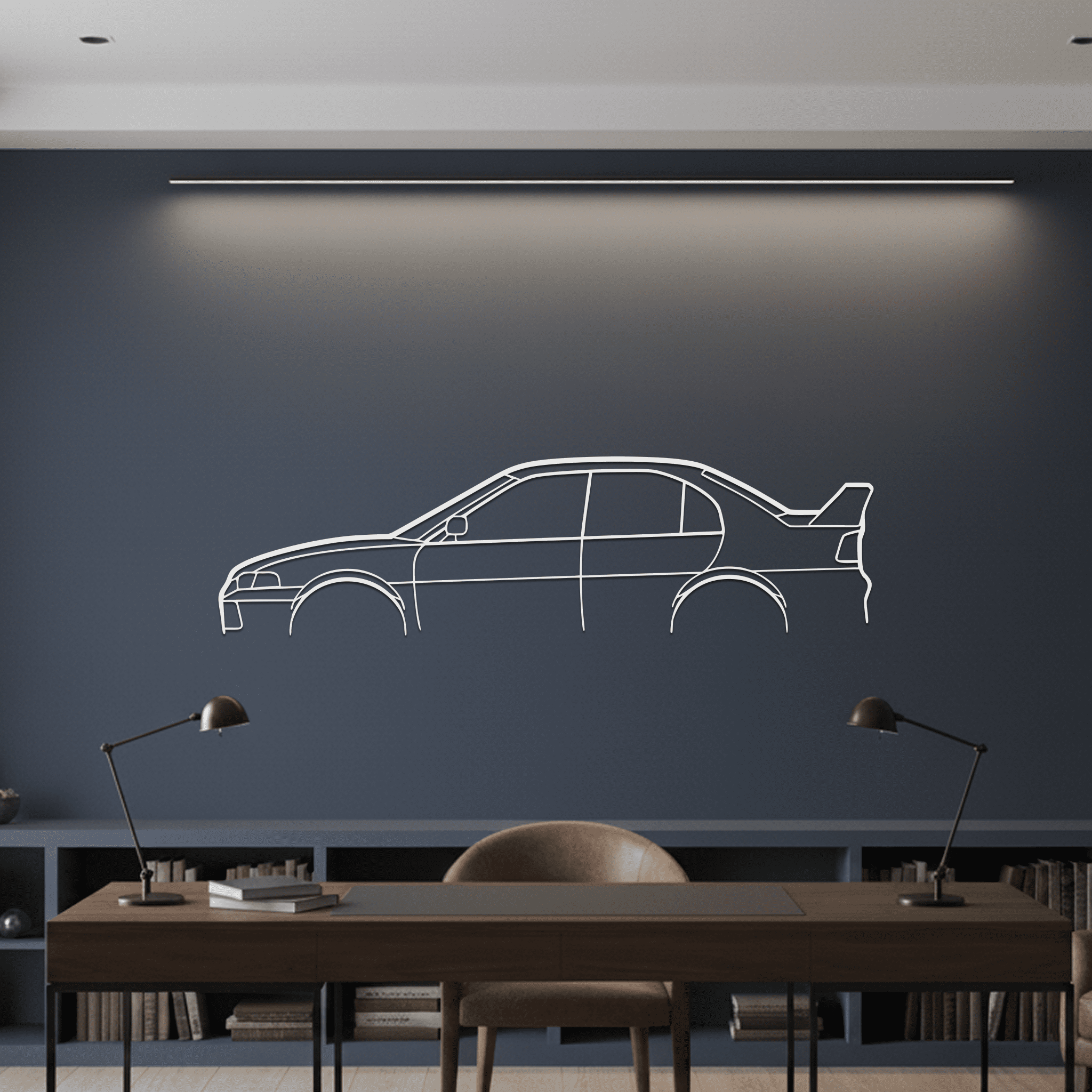 Lancer Evolution IV Silhouette Metal Wall Art - CikosWallArt