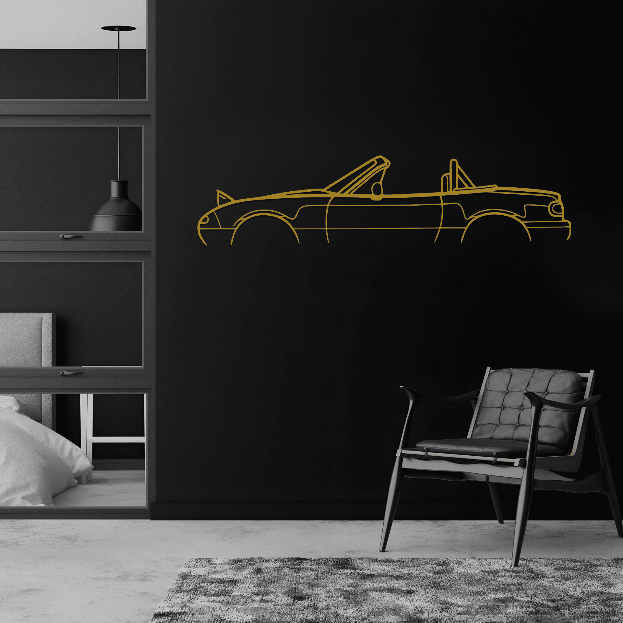 Miata MX 5 NA Roll Bar 1994 Silhouette Metal Wall Art - CikosWallArt