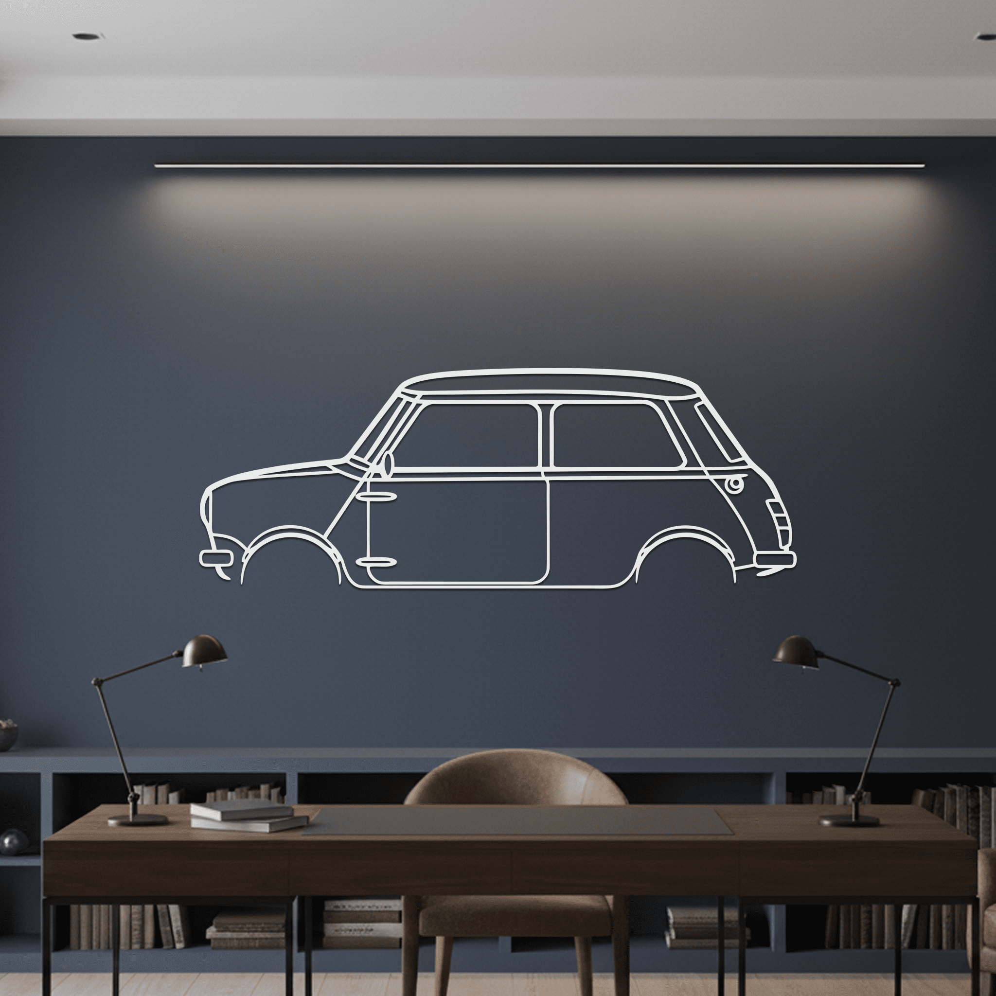 Mini Cooper Classic Silhouette Metal Wall Art - CikosWallArt