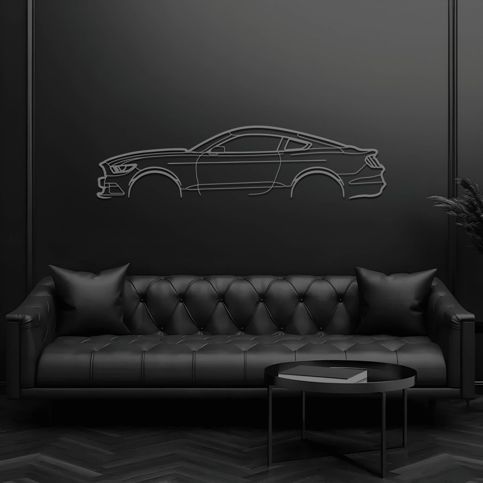 Mustang GT 2015 Silhouette Metal Wall Art - CikosWallArt116