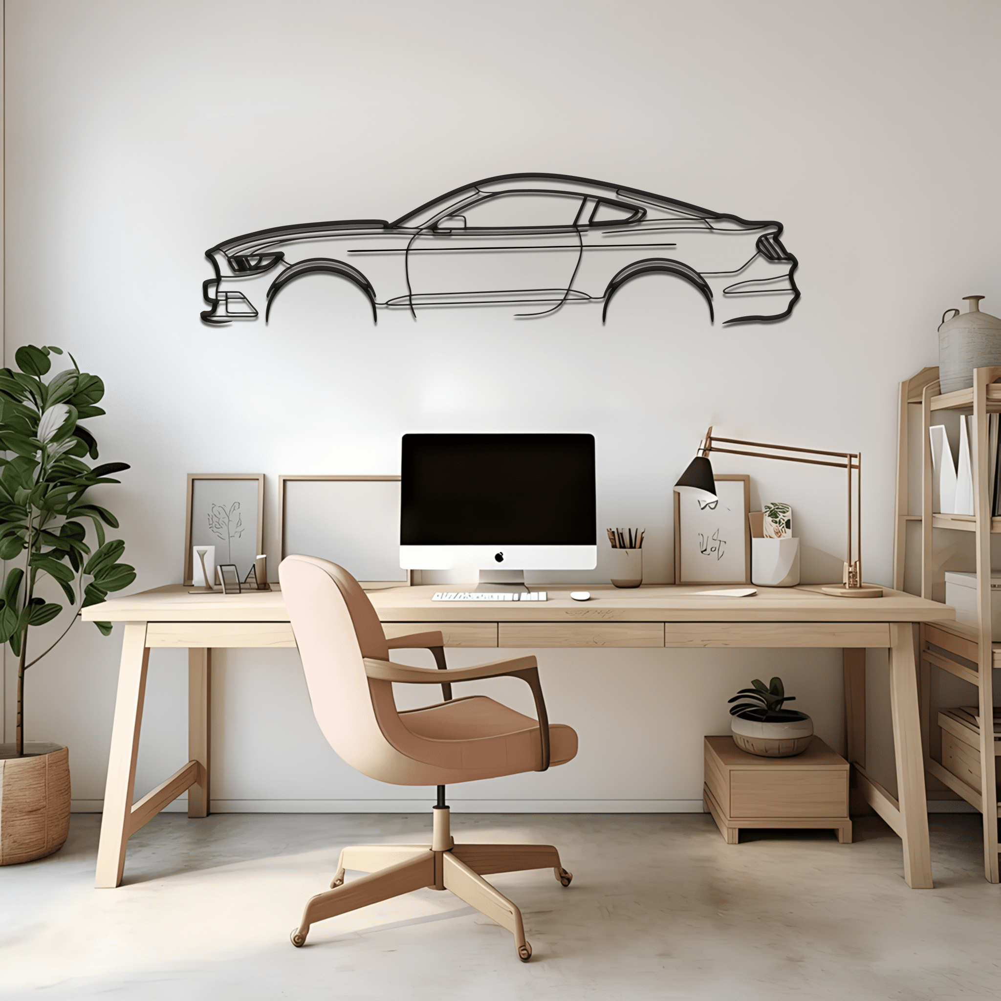 Mustang GT 2015 Silhouette Metal Wall Art - CikosWallArt116