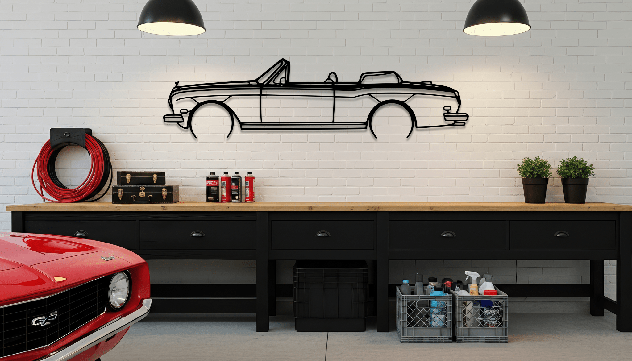 Royce Corniche Convertible 1981 Metal Wall Art – Silhouette Decor - CikosWallArt