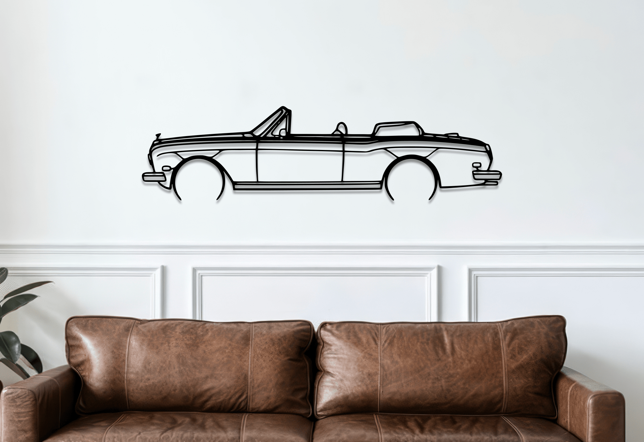 Royce Corniche Convertible 1981 Metal Wall Art – Silhouette Decor - CikosWallArt