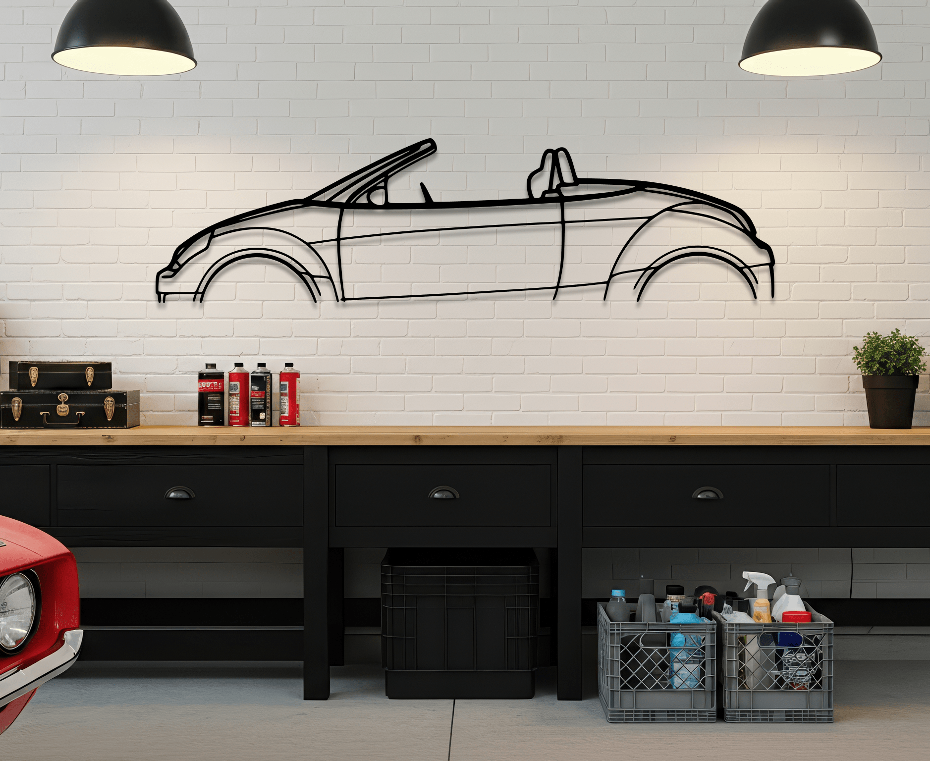 Street Ka Metal Wall Art – Ford Silhouette Steel Decor - CikosWallArt