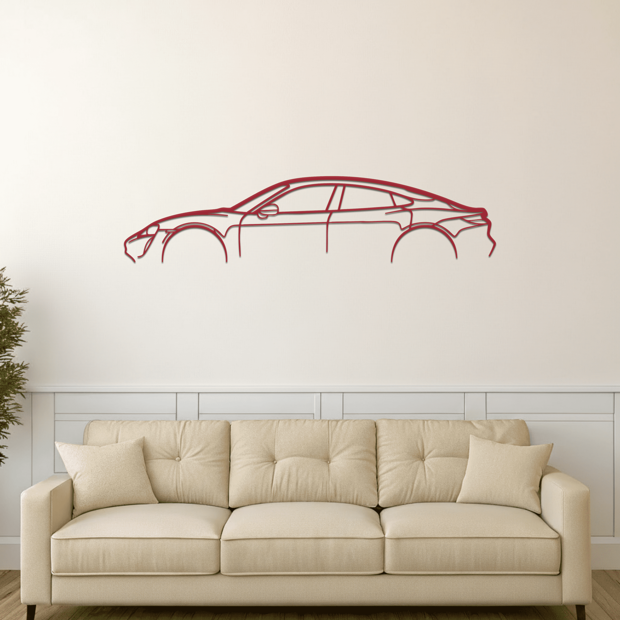 Taycan Silhouette Metal Wall Art - CikosWallArt