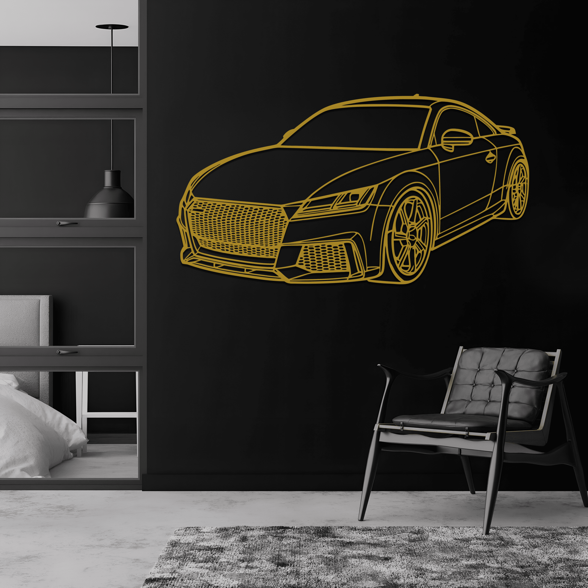 TT RS Angle Silhouette Metal Wall Art - CikosWallArt