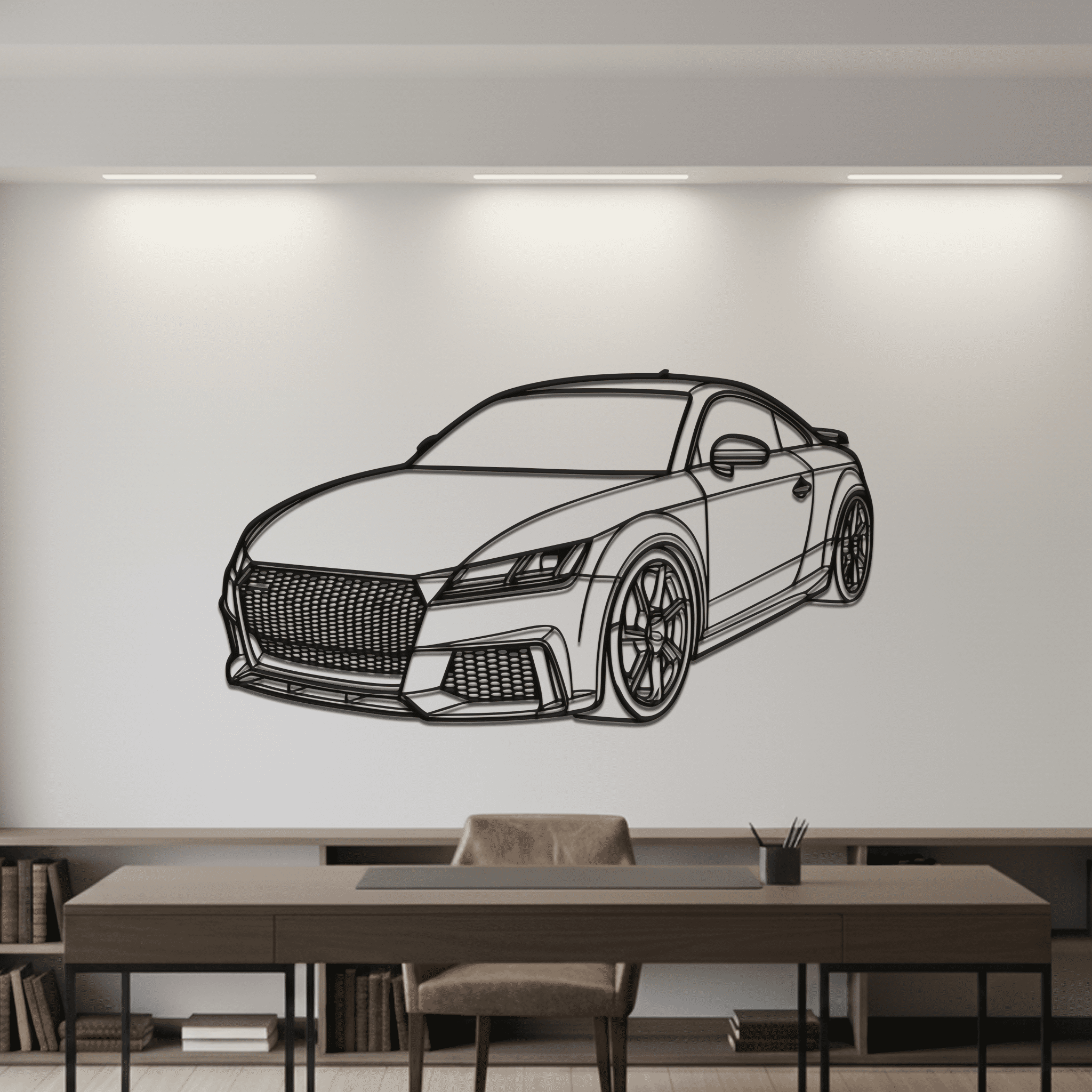 TT RS Angle Silhouette Metal Wall Art - CikosWallArt