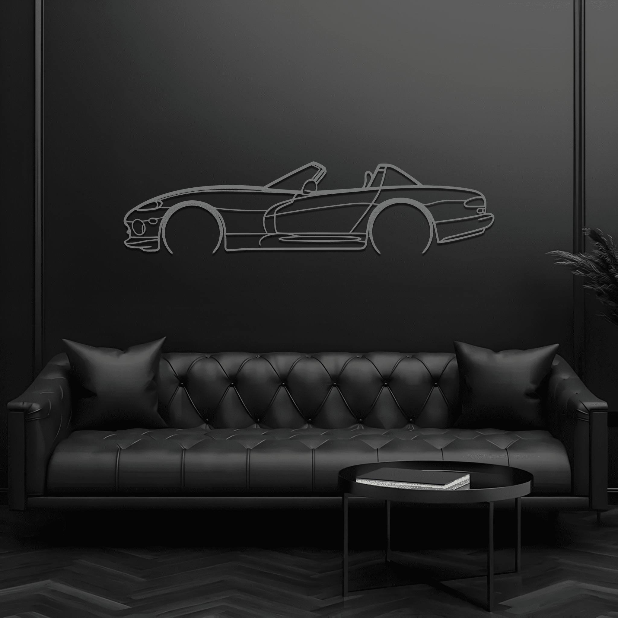 Viper RT 1999 Silhouette Metal Wall Art - CikosWallArt