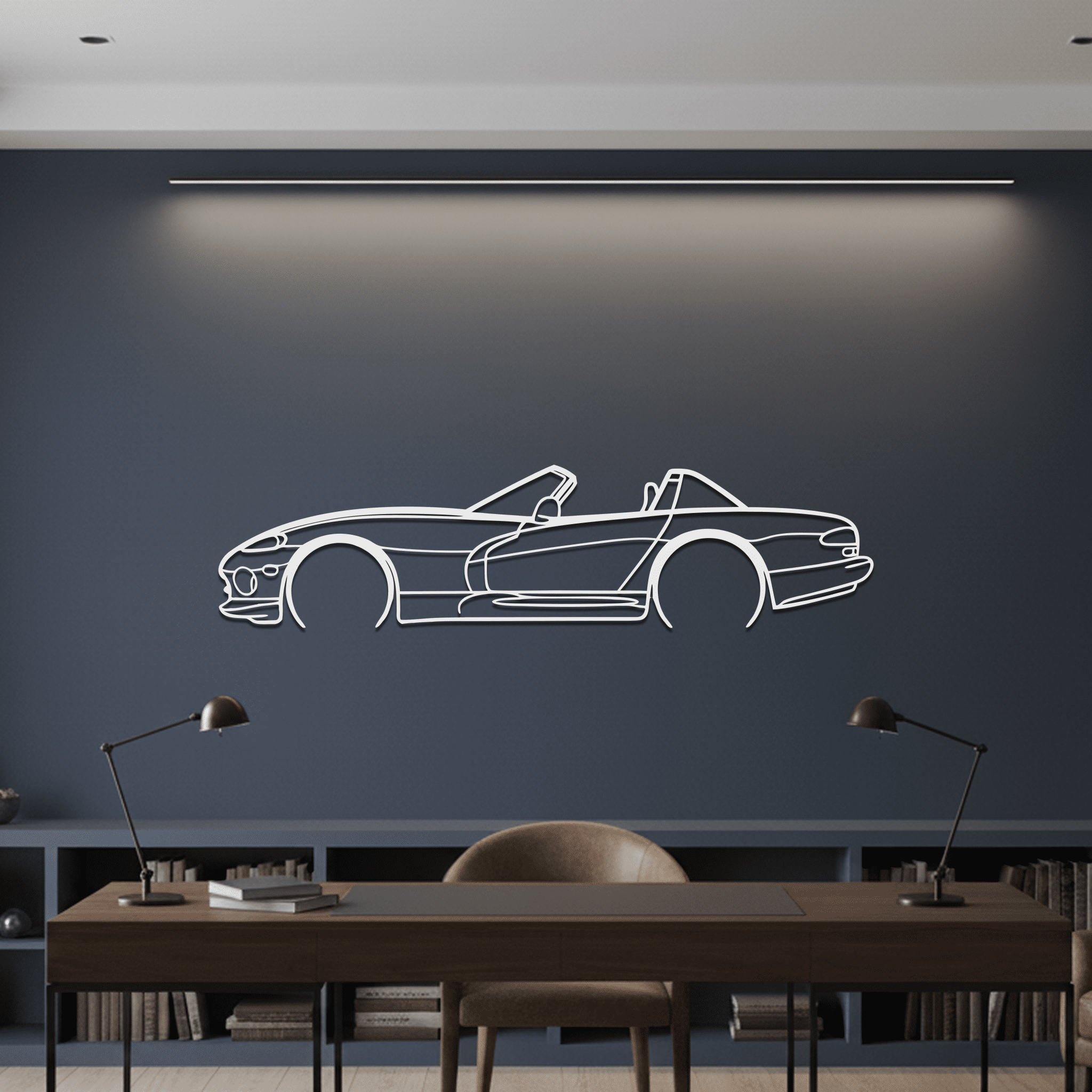 Viper RT 1999 Silhouette Metal Wall Art - CikosWallArt